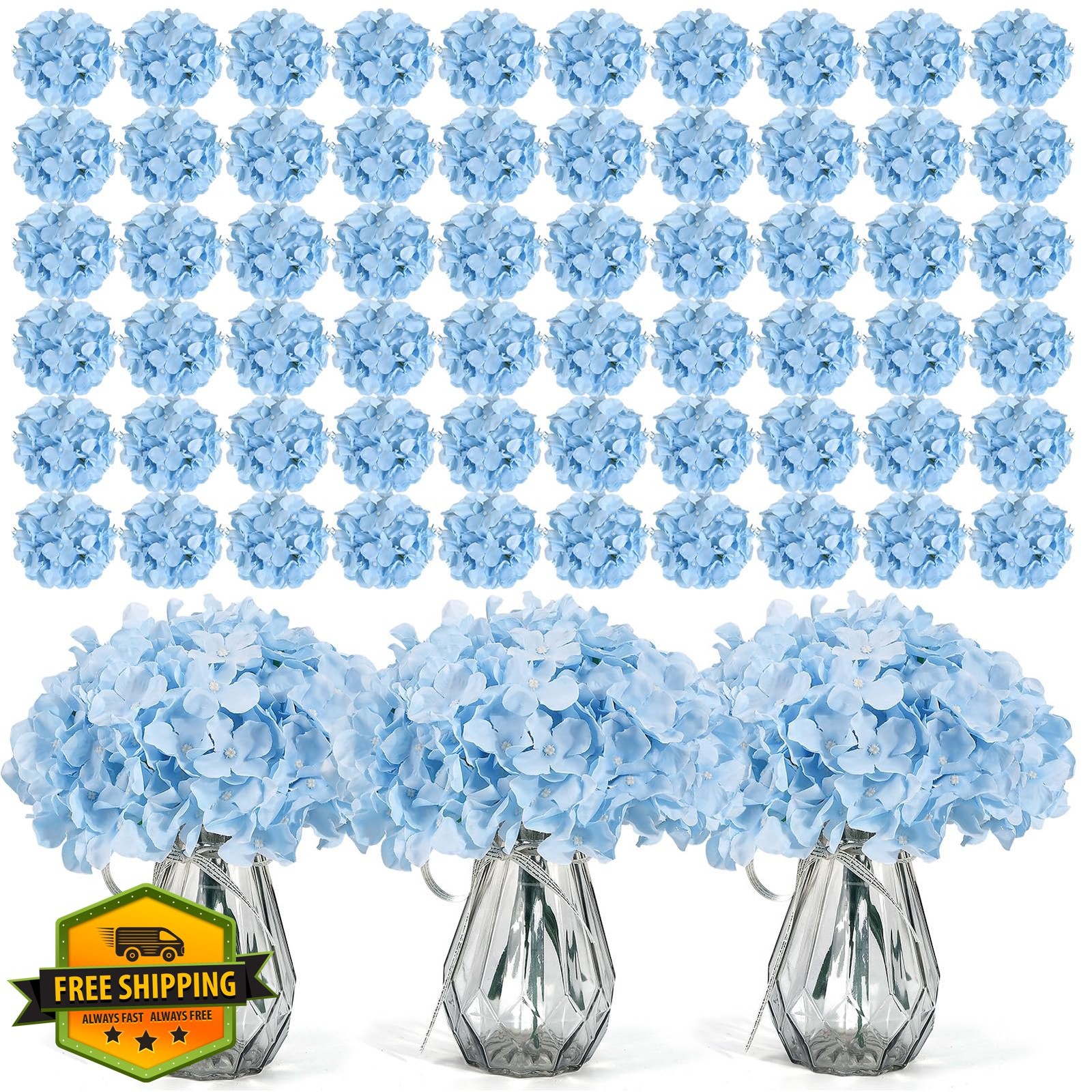 Auihiay Blue Hydrangea Flowers 304 PCS