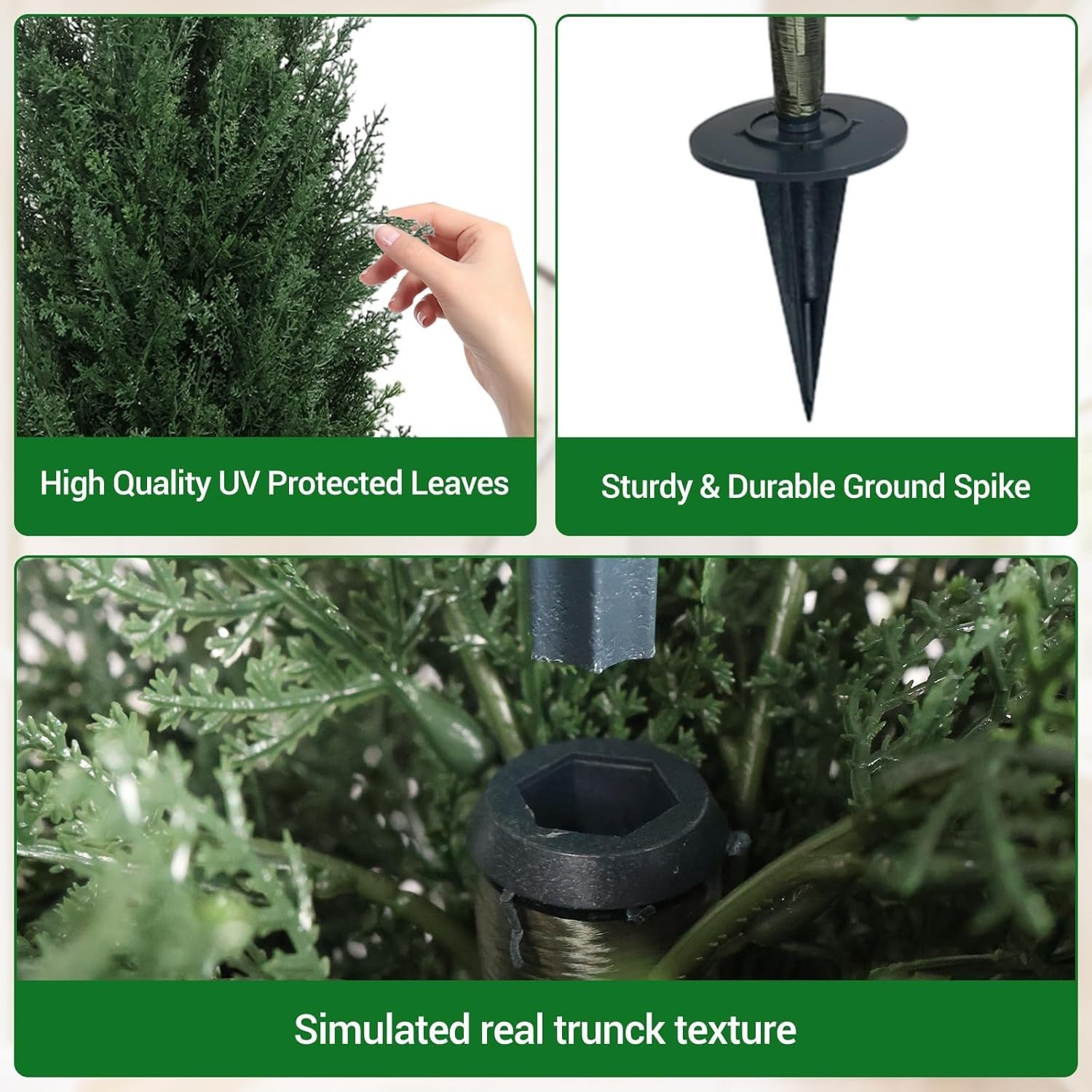 Garvee 2Pcs Artificial Cedar Topiary Trees Outdoor,Realistic Faux Cypress Plants