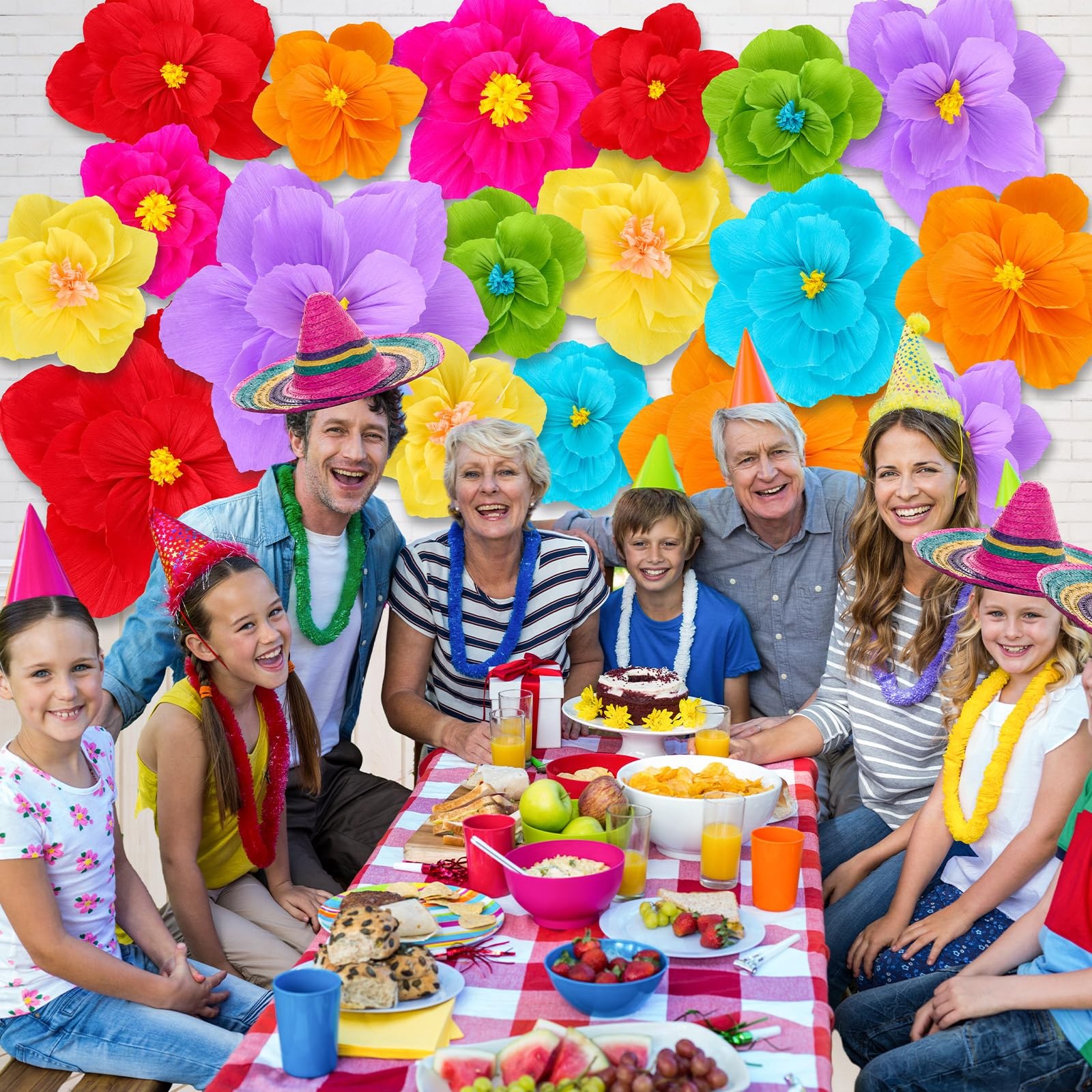 18 PCS Giant Paper Flowers Artificial Large Handcrafted Wall Backdrop Decor