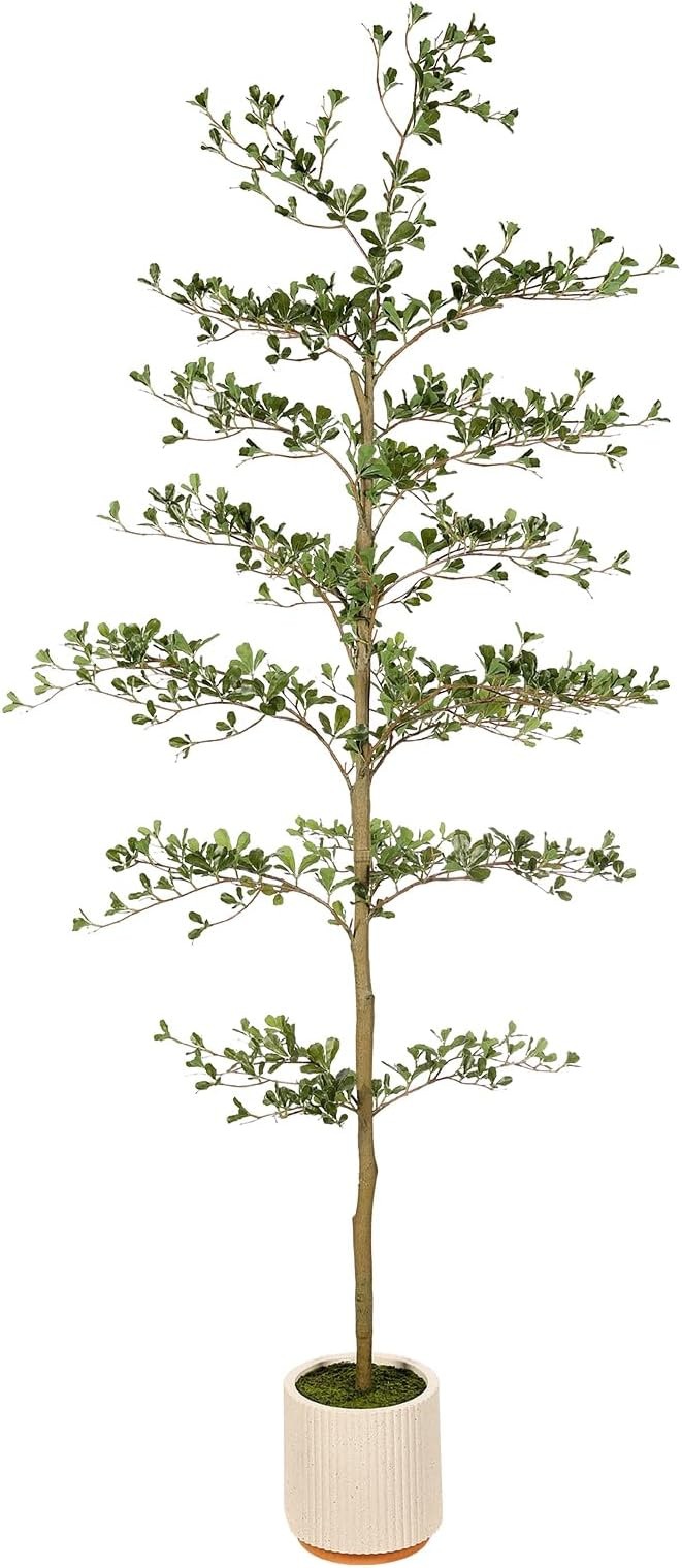 FEELEAD Faux Black Olive Tree 7ft with Natural Branches and Realistic Leave |…