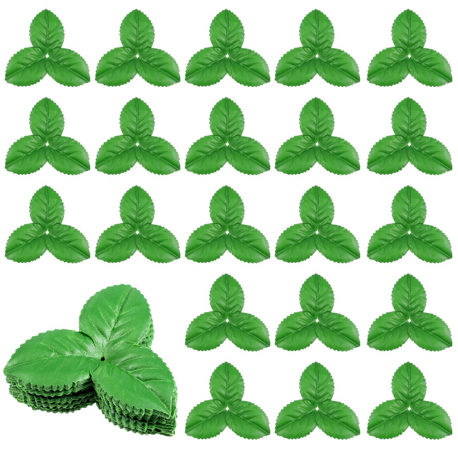 200 Pcs Artificial Green Leaves 3.74 inch Rose Flower Leaf Fake Green Leaves …