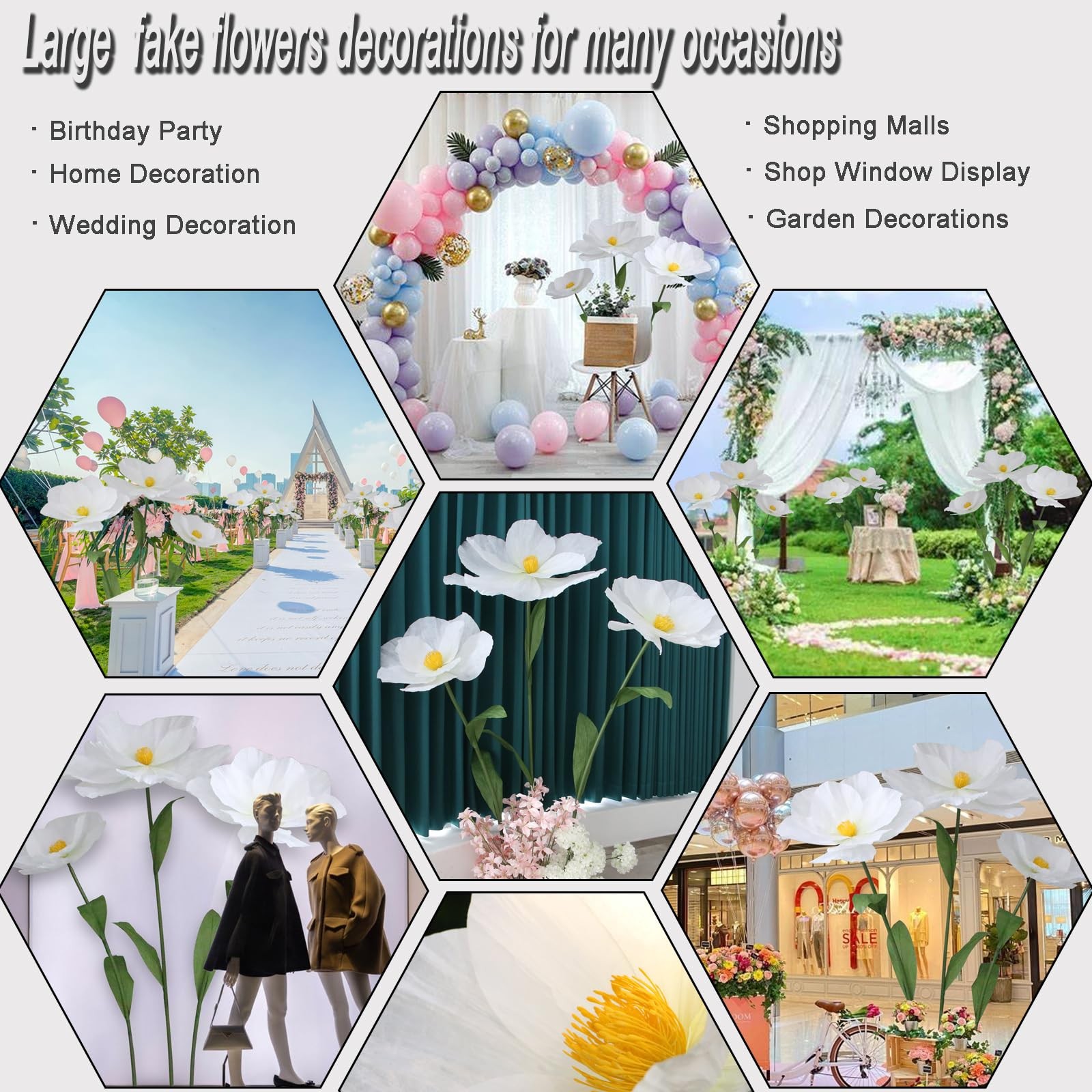 5.9 Ft Large Paper Artificial Flowers,Giant Flowers for Decoration,Standing H…