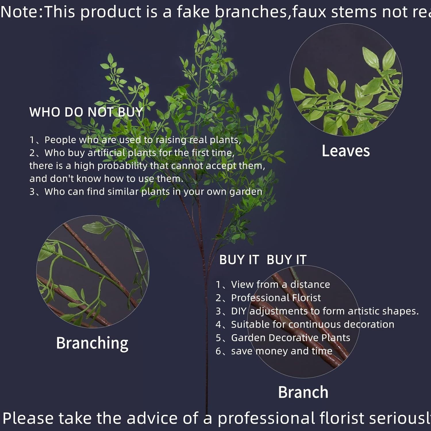 Lifelike 43.3″ Nandina Faux Branches – Set of 2 for Stylish Decorations