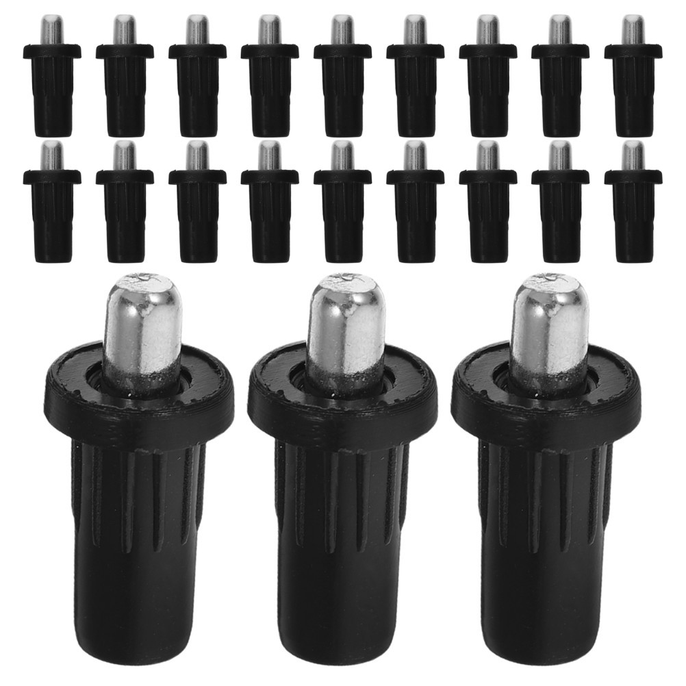 100Pcs Durable Furniture Spring Loaded Insert Pins Black Plastic Metal Repair