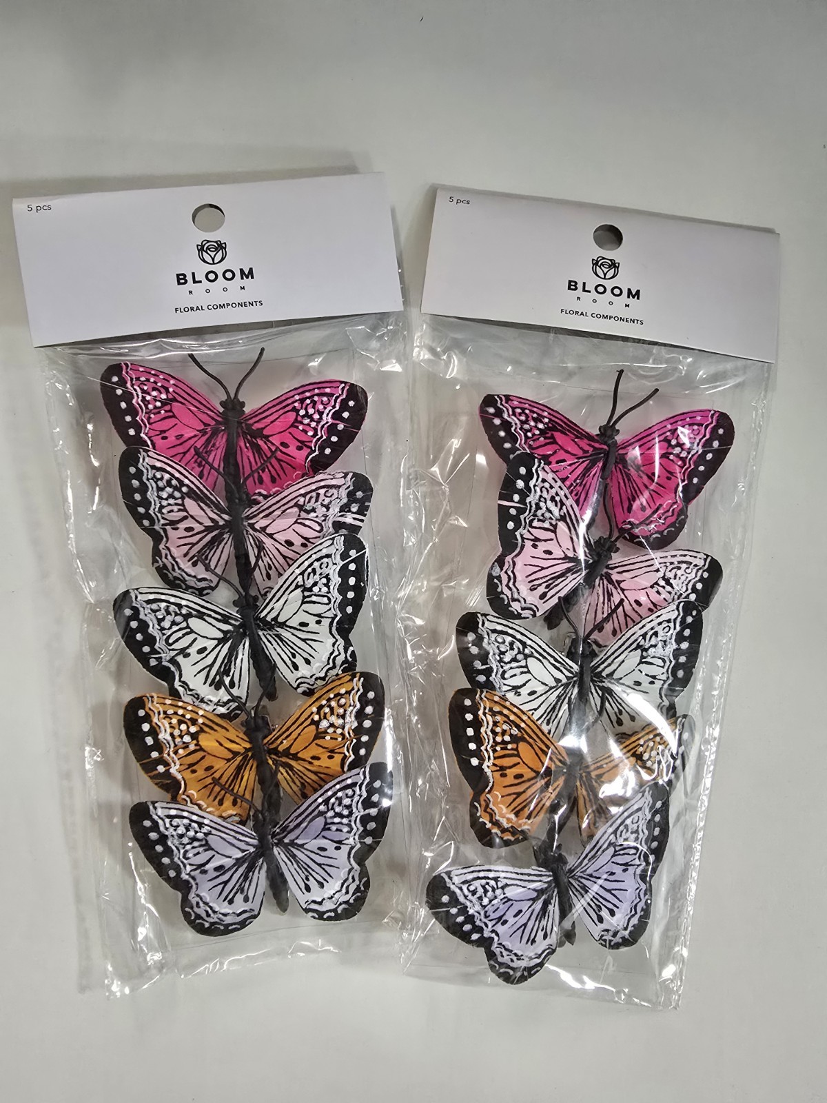 Craft Butterfly With Clip Floral 8pieces