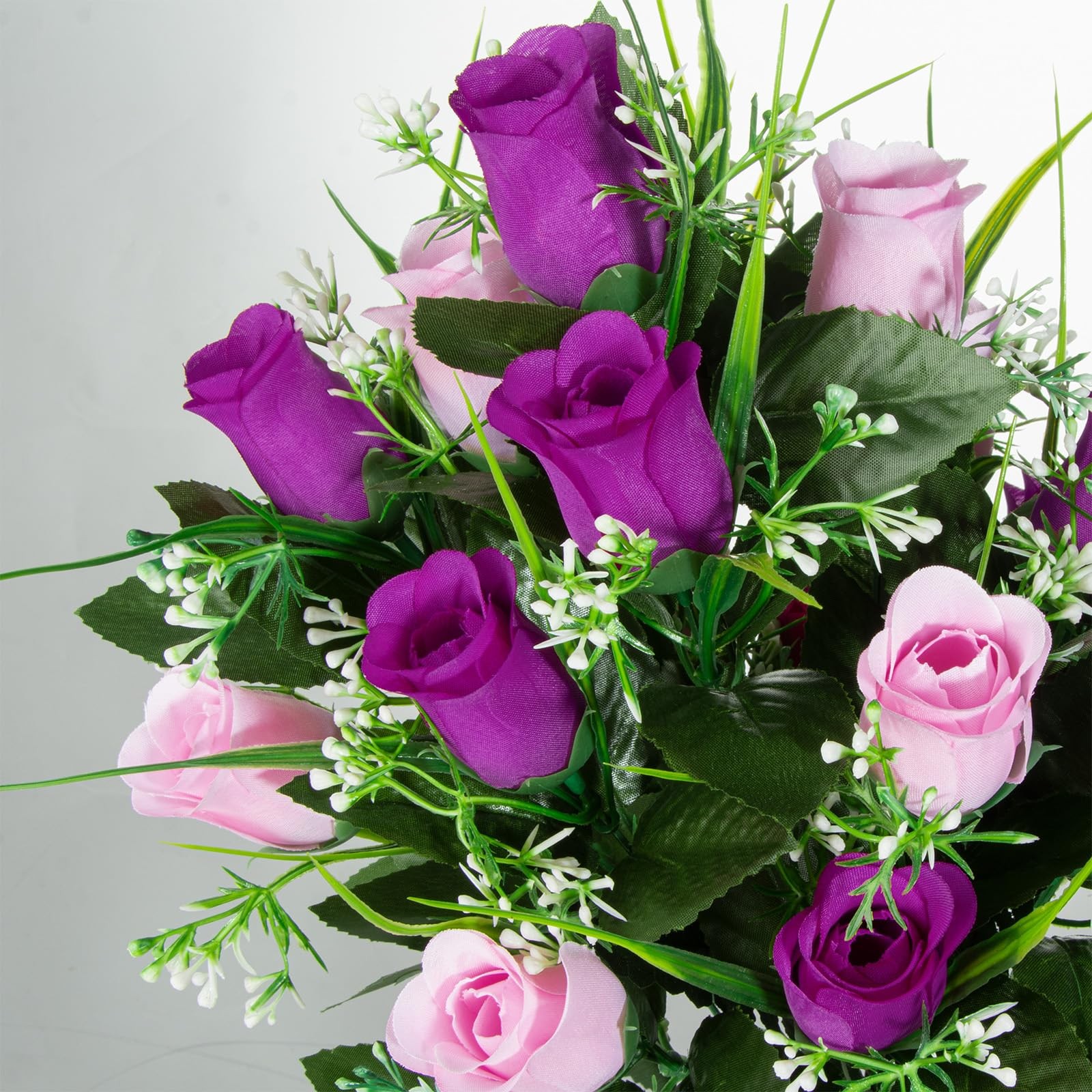 2 Sets Artificial Cemetery Flowers, Grave Decorations Roses, Memorial Flowers Bo