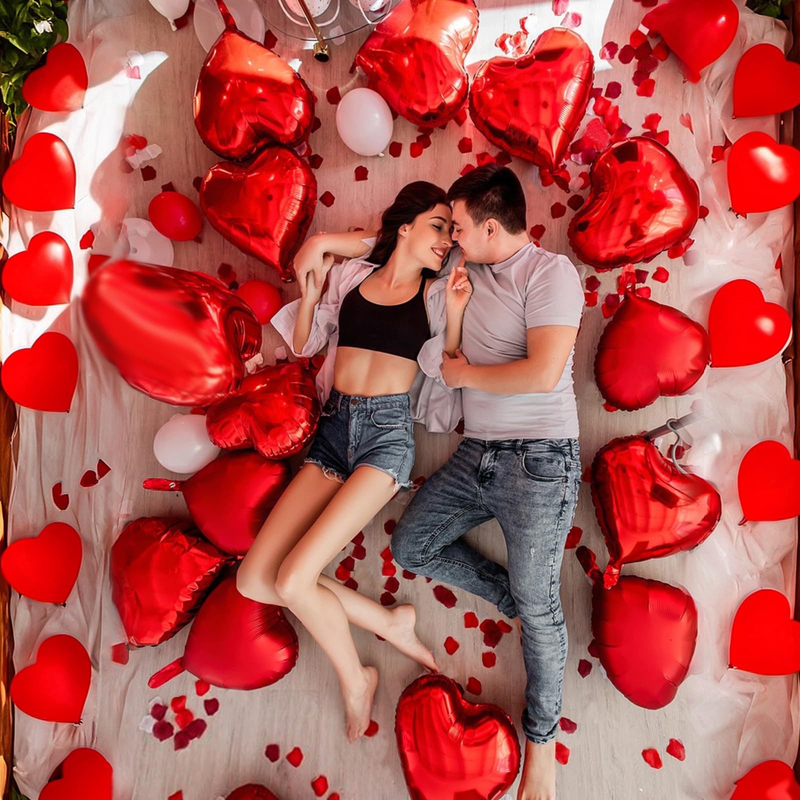 4229 PCS Rose Petals and Candles Set for Romantic Decoration Special Night I …