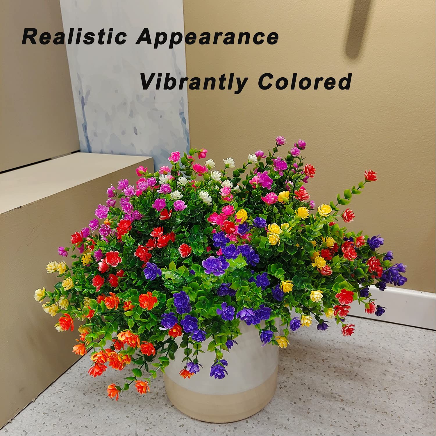 New Best WEAUSUP 21 Bundles Artificial Outdoor Flowers Fake Plants & Greenery PE