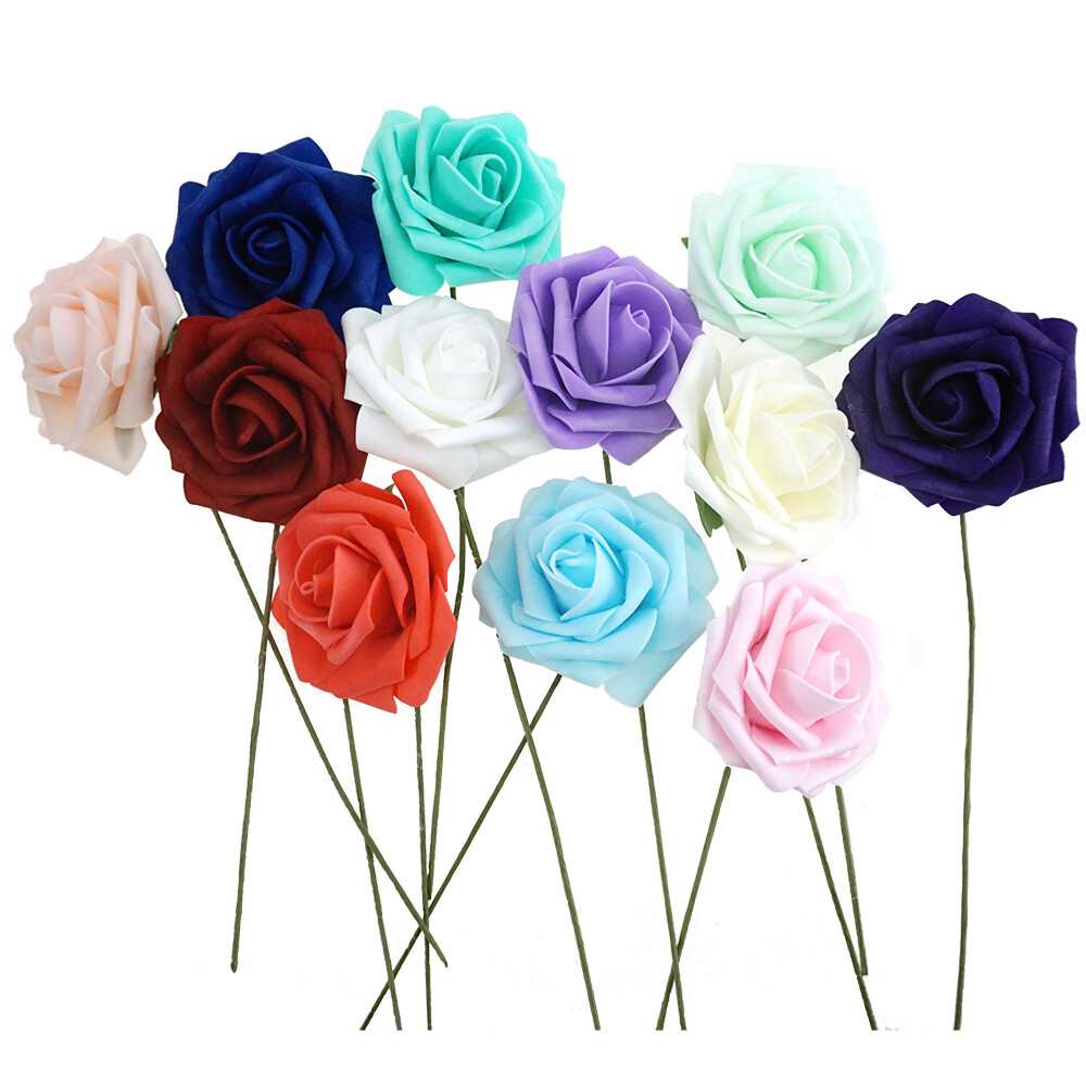 ESC05 Latex Foam Artificial Rose Stems, 9-1/4-inch, 25-count