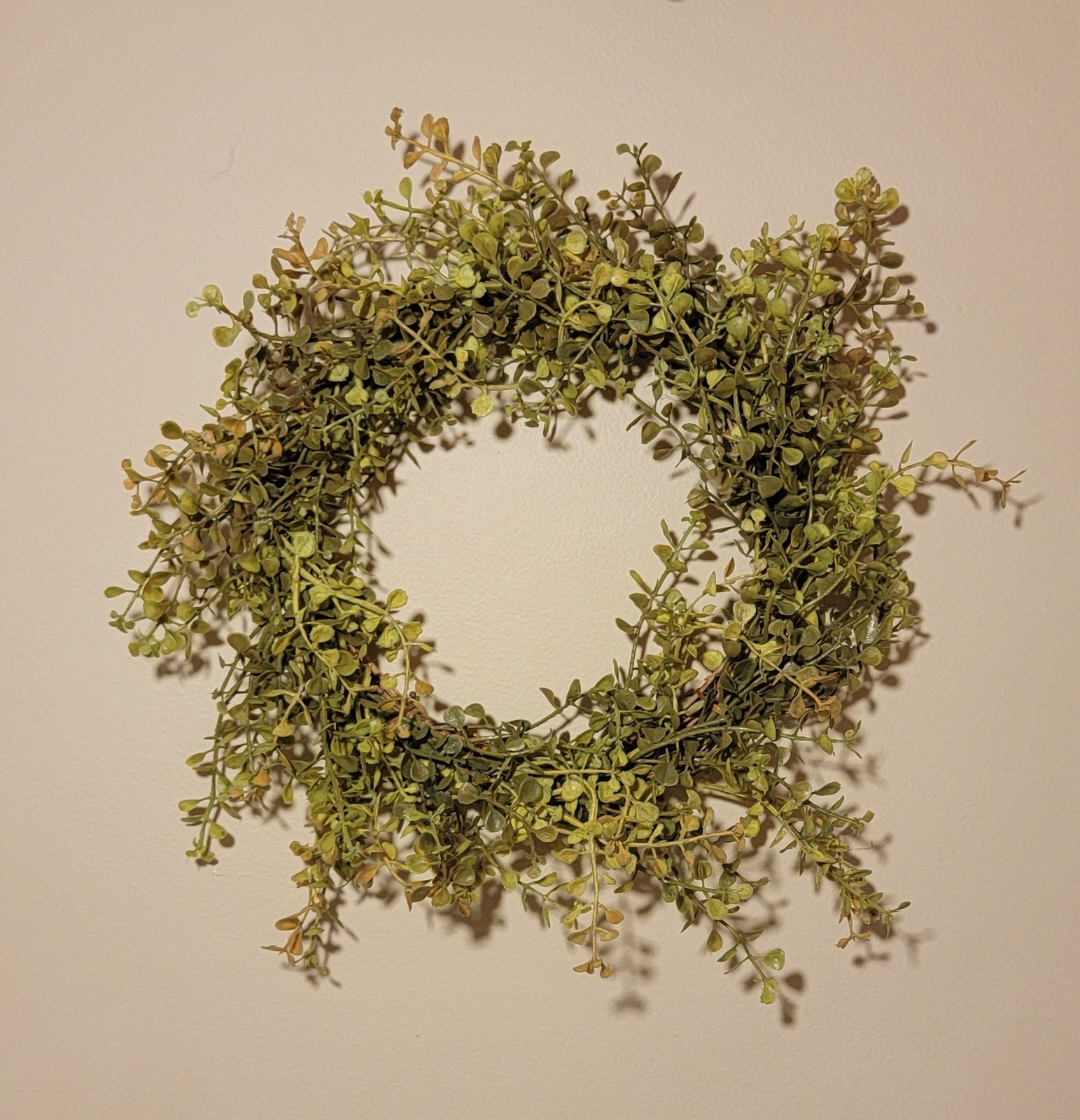 12” Artificial Baby Grass Candle Ring Wreath Spring Greenery Cottage Home Decor