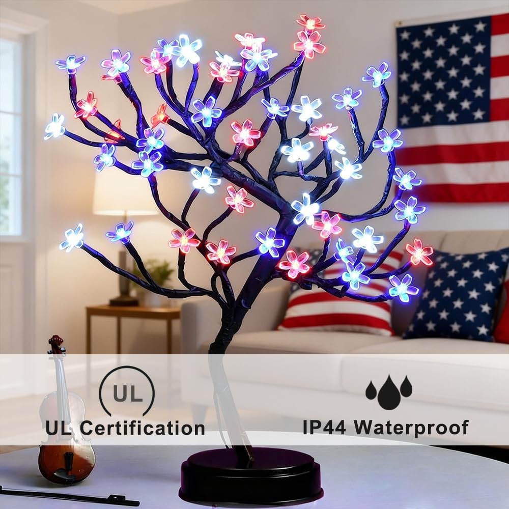 18 Inch 48 LED RGB Cherry Blossom Tree Light with Remote 16 Color-Changing LE…