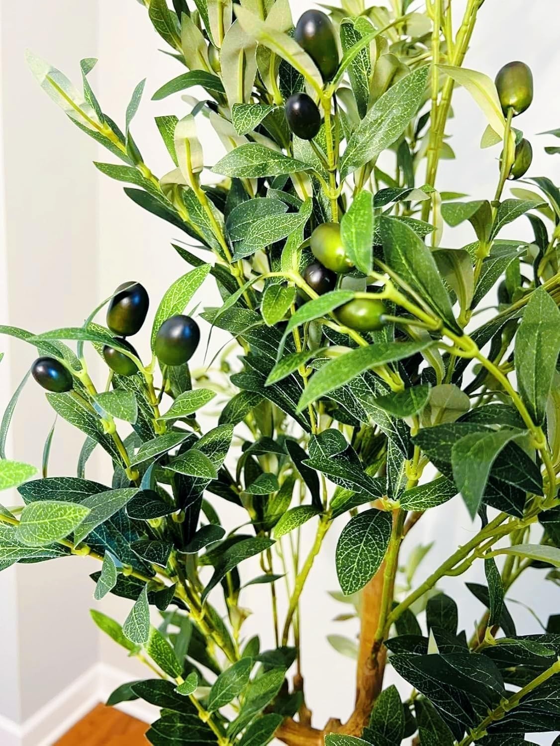 Artificial Olive Tree 6FT Tall Fake Plant with Planter 72in Realistic Trunk