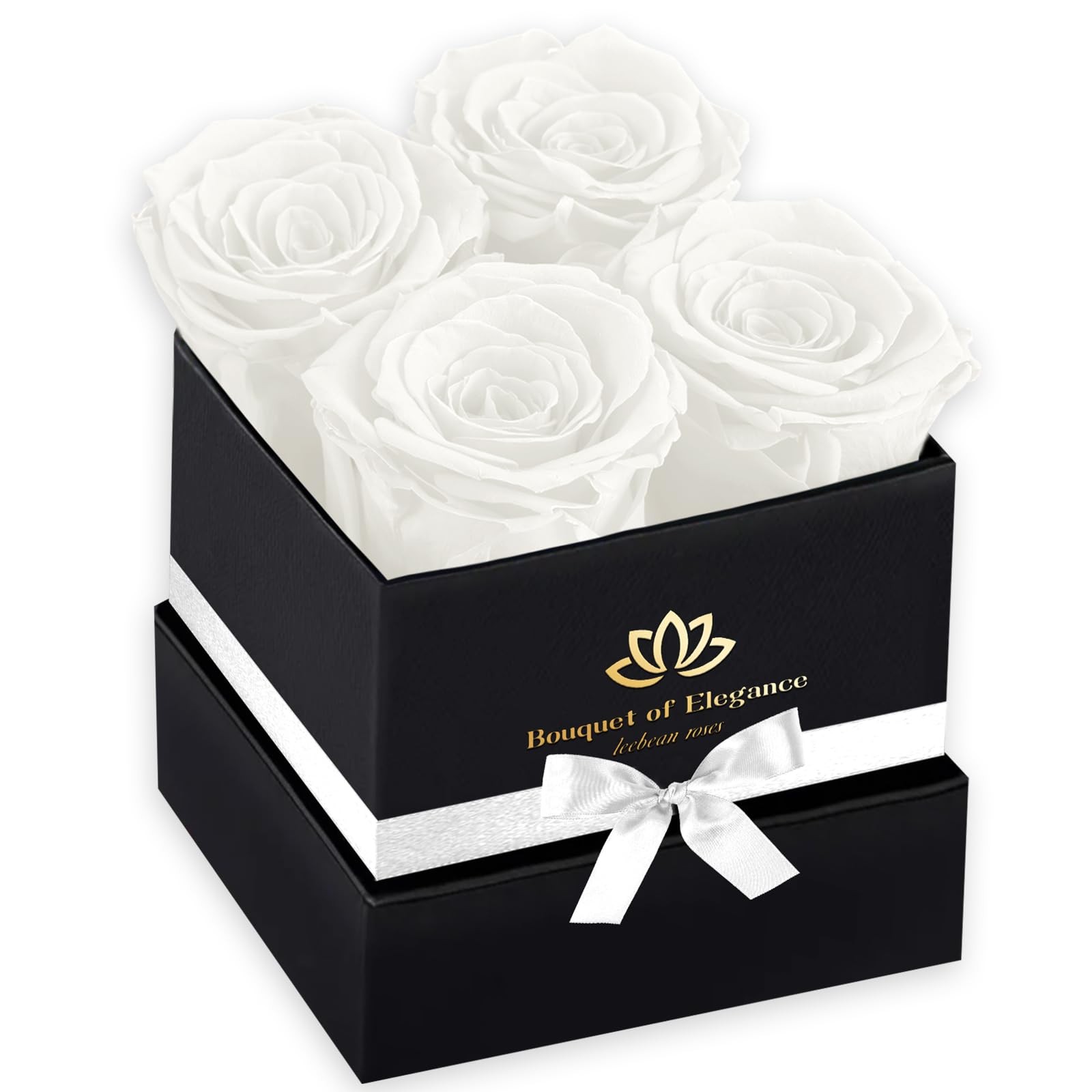 White Forever Flowers Roses In Box Real Preserved Valentines Mothers Day