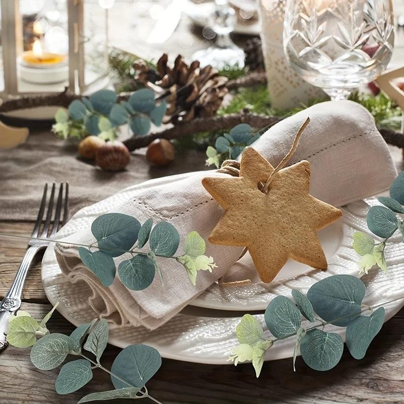 5/10/20Pcs Artificial Eucalyptus Stems Green Leaves Wedding Home Vase Decor