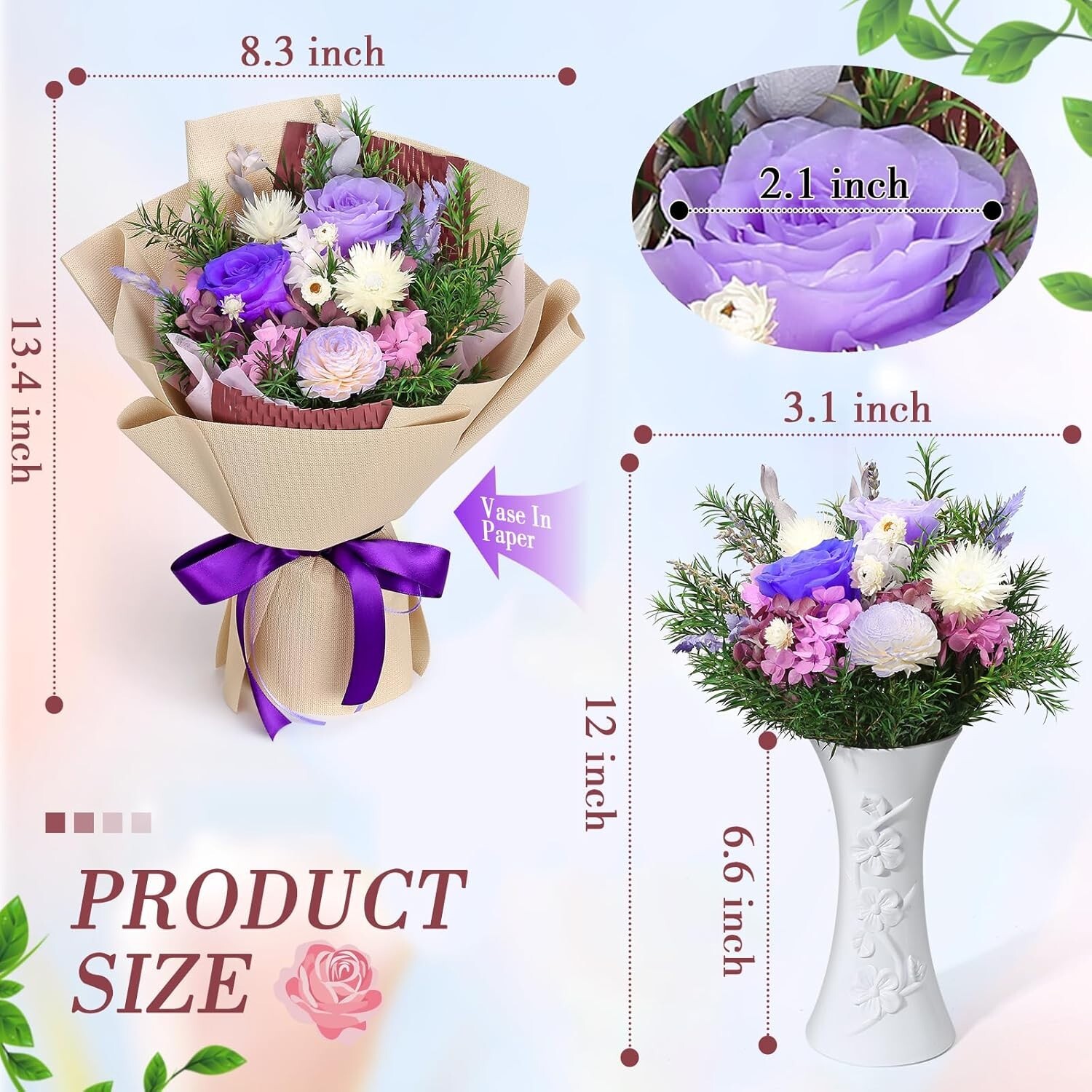 Preserved Flowers Bouquet Purple Flowers Delivery Valentine’s Day Mother’s Day