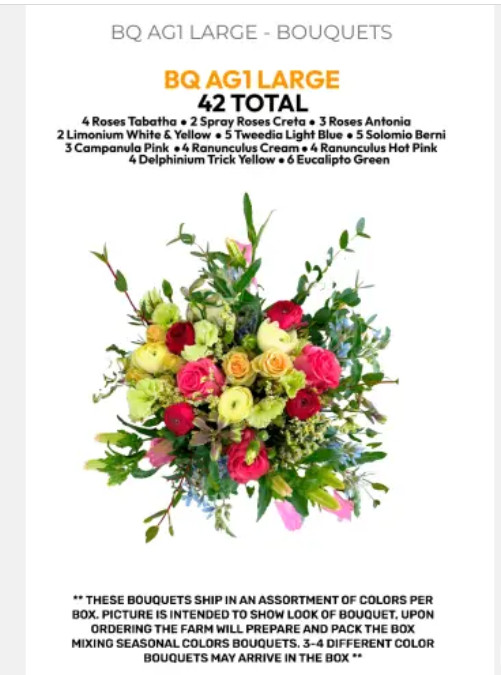 Premium pre made EXTRA LARGE Bouquets 5 BUNCHES Fresh Wholesale Florals
