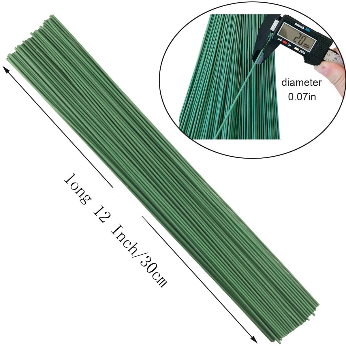 Durable 2 Gauge Dark Green Floral Wire for DIY Crafts & Flower Arrangements