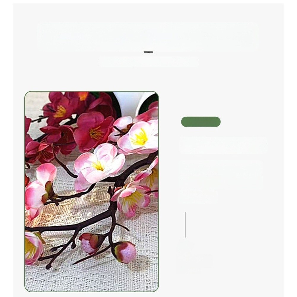 Artificial Plum Blossom Bonsai in White Cup for Living Room Bedroom Decor