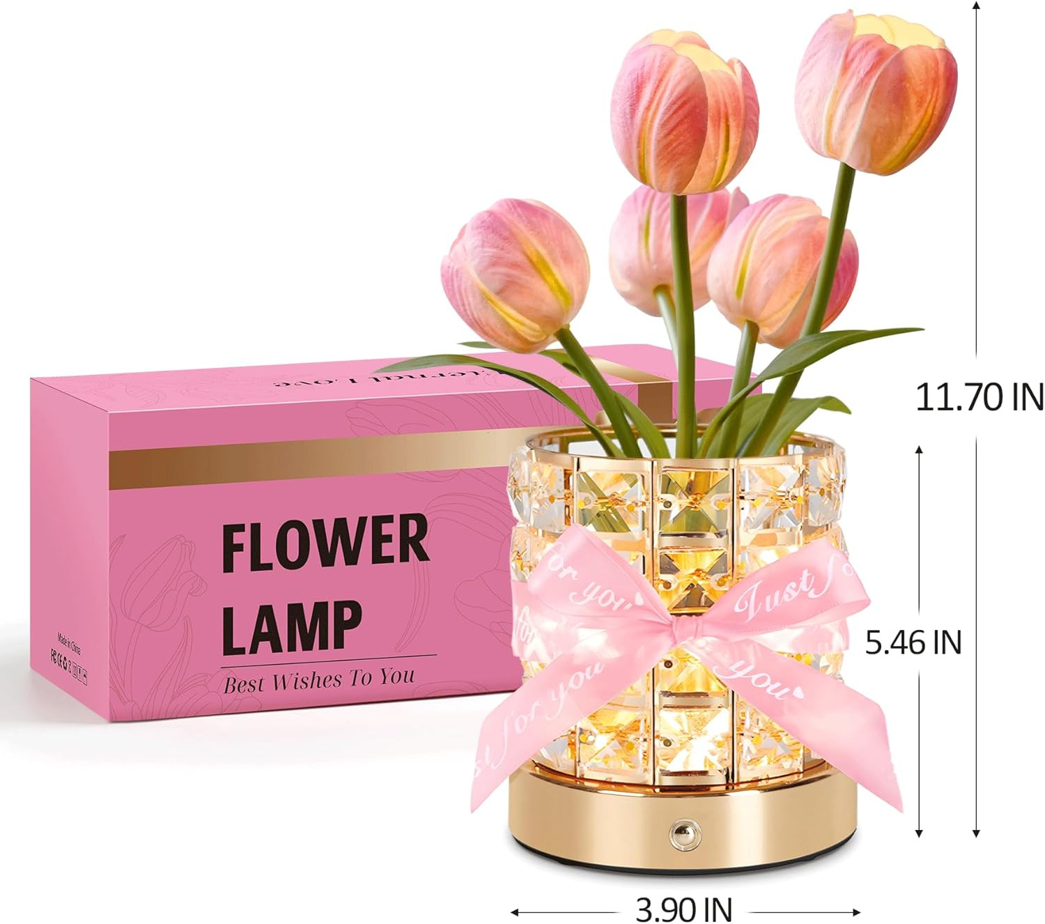 Tulip Flower Lamp, Valentine’s Day Gifts for Women, Romantic Home Decor Flower G