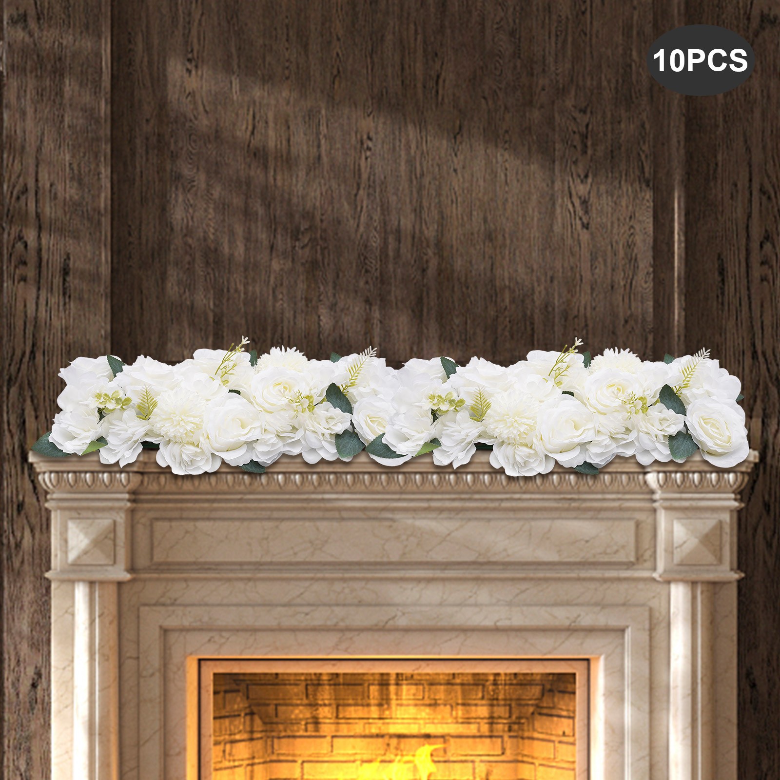 White Silk Wedding Centerpieces Set Of 10 U-Shaped Free-Standing 52 × 28 cm