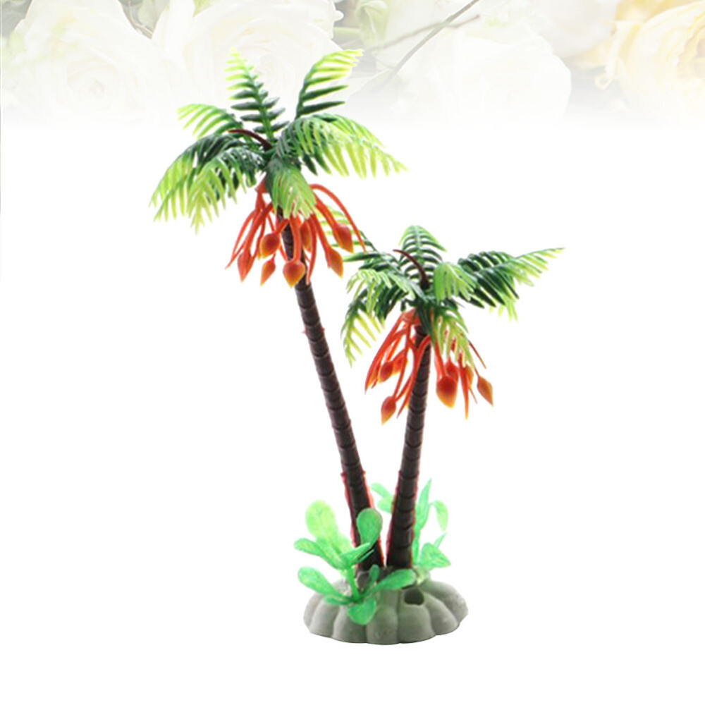 6PCS Plastic Water Plants Creative palm tree model Decorative Small