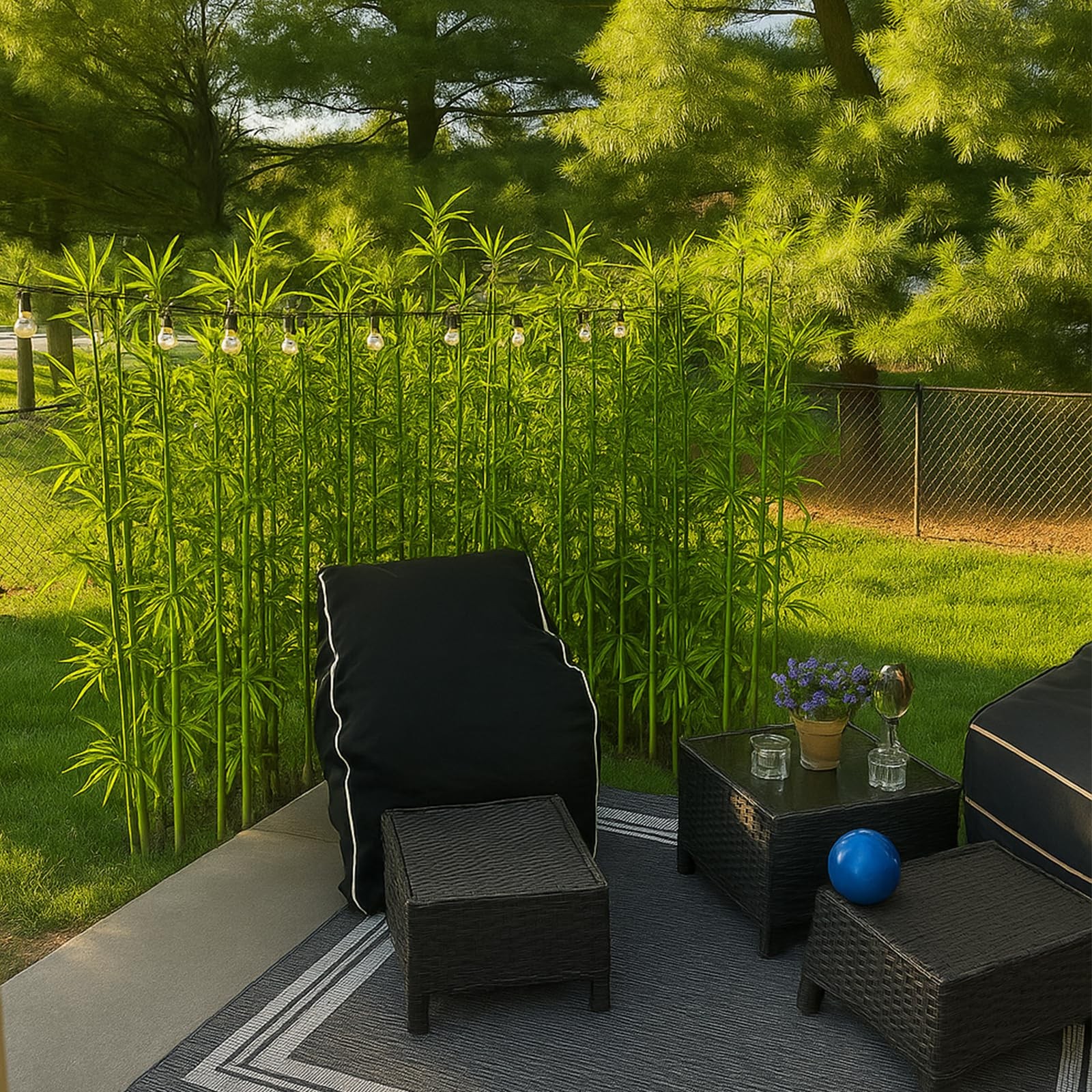 5ft 10 Pack Fake Bamboo, Artificial Bamboo Plants Outdoor
