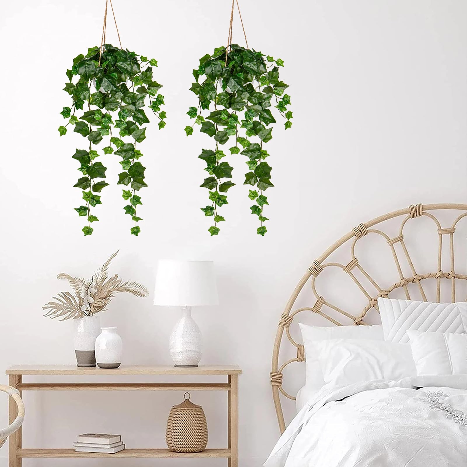 Fake Hanging Plant Greenery Real Touch Sage Ivy Vine Hanging Bush Plants Arti…