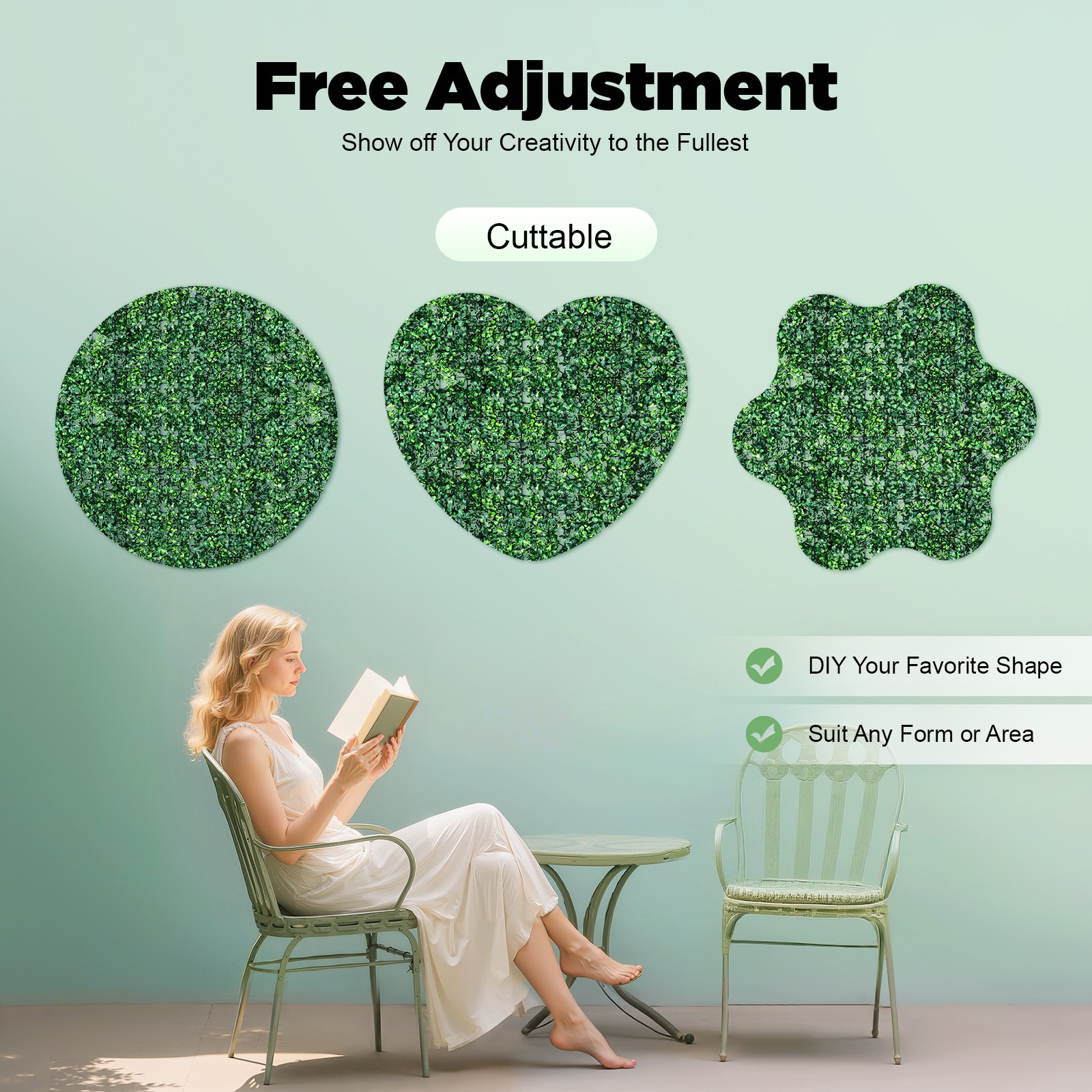 12pcs Artificial Boxwood Wall Hedge Mat Plant Panels Outdoor Grass Fence 60x40cm