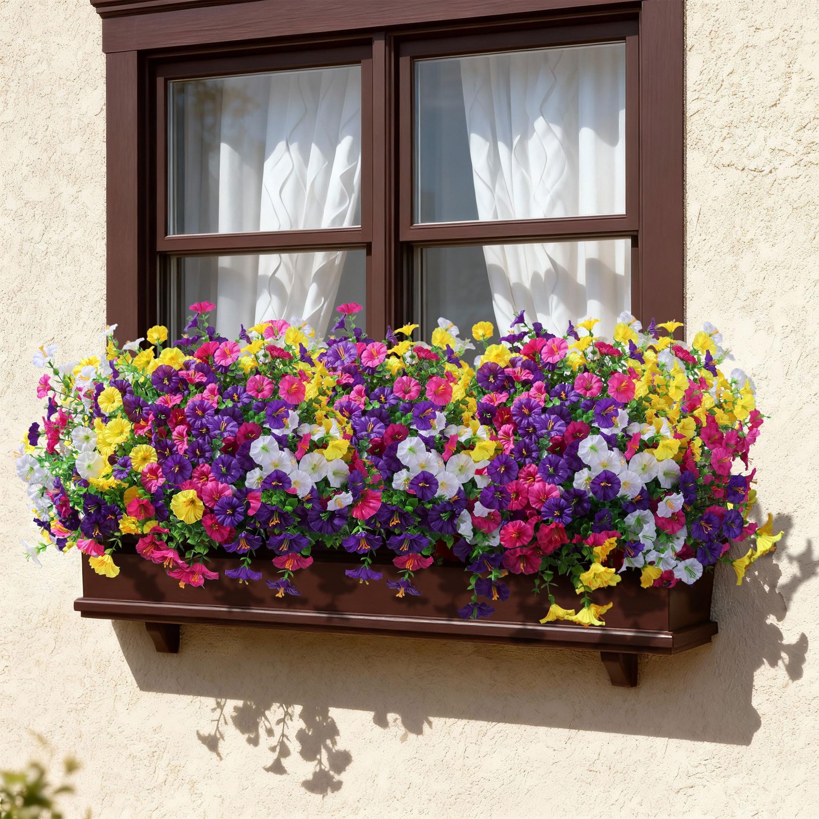 24 Bundles Artificial Flowers for Outdoors Faux Plants Summer Outdoor Decorat…