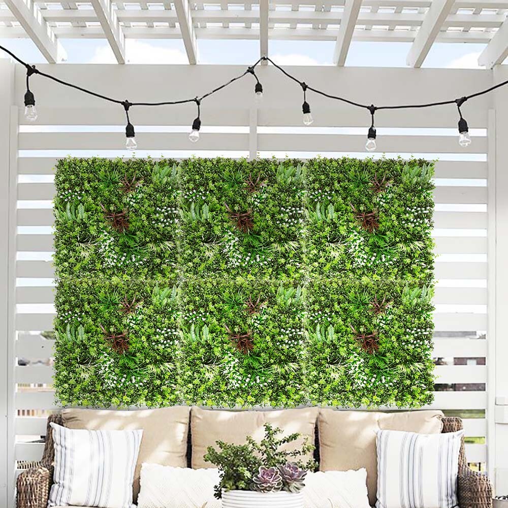 40″ Artificial Faux 3D Mix Leaves Wall Panel Fence Screen Home Outdoor Decor #05