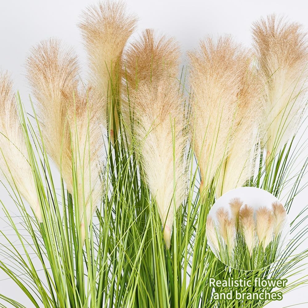 Melorca&Guilla Artificial Plants 4PCS 33.5“Fake Plant Tall Onion Fake Grass,F…
