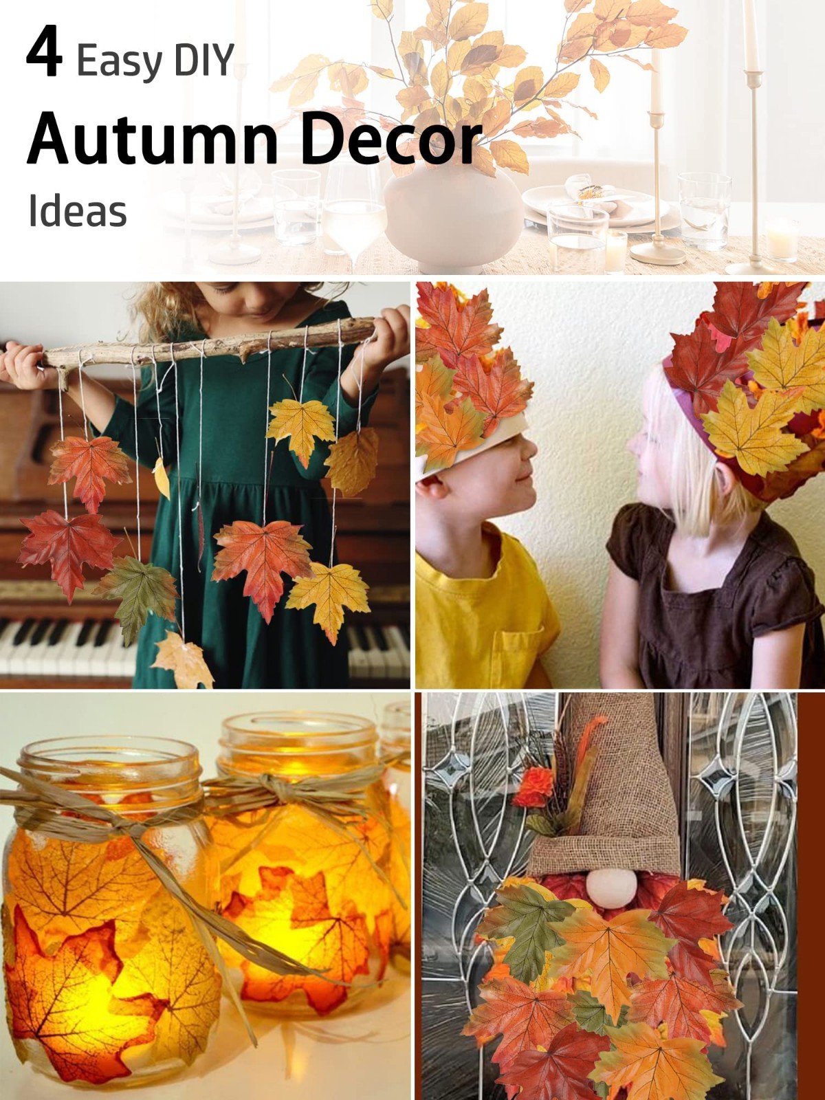 500PCS Multicolored Artificial Maple Leaves – Fall Silk Decorations for Wedding,