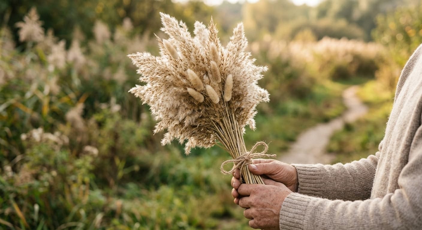 100 Stems Dried Pampas Grass, Boho Table Decor Natural Reed Phragmites Grass,…