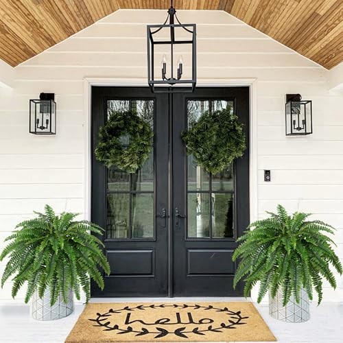 Artificial Boston Fern Bush- Set of 2 Large Artificial Ferns for 45″- 55 Leaves