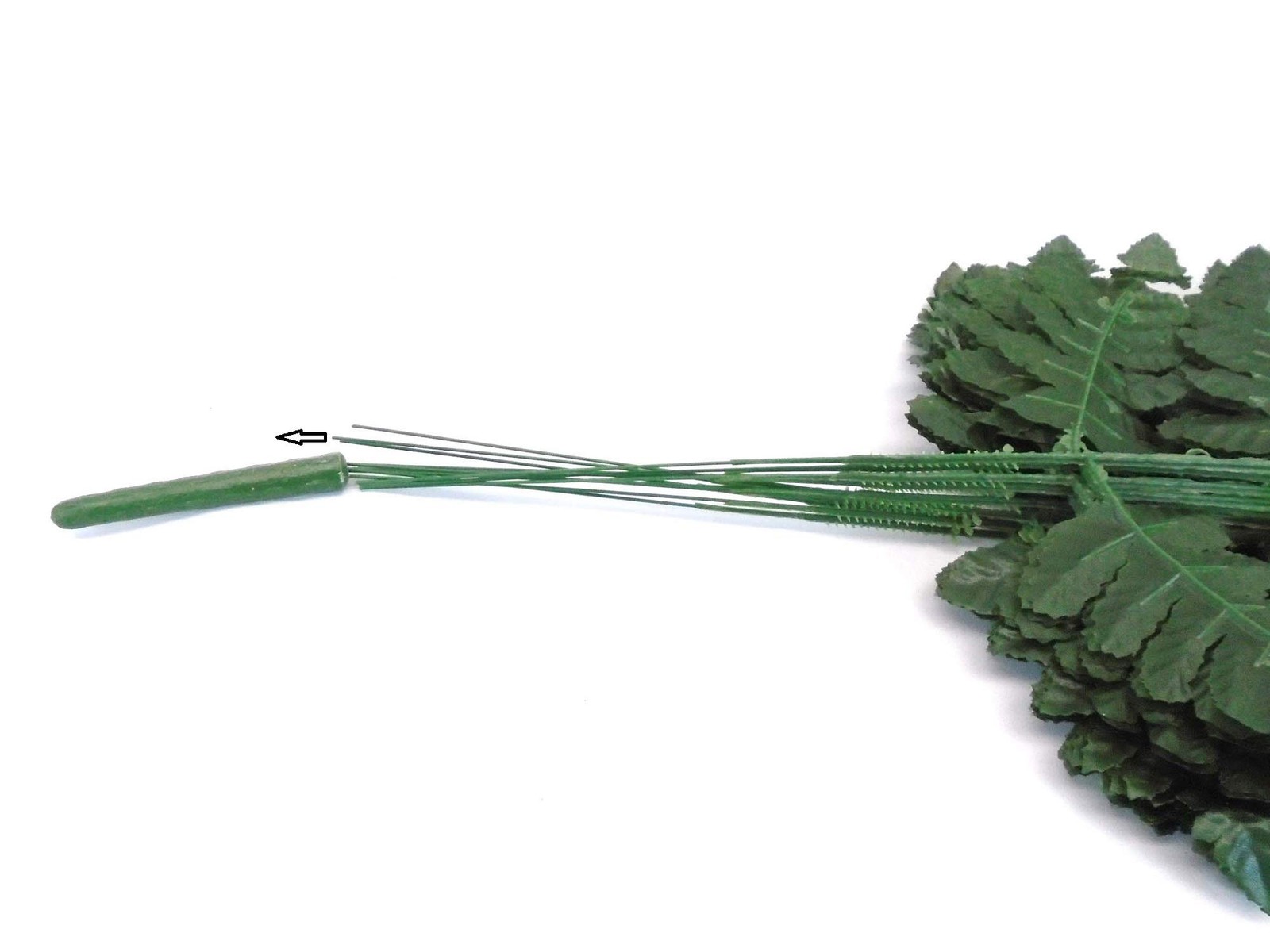 24 PCS 16 Inch Green Leather Fern Artificial Silk Leaves Greenery 5665GN