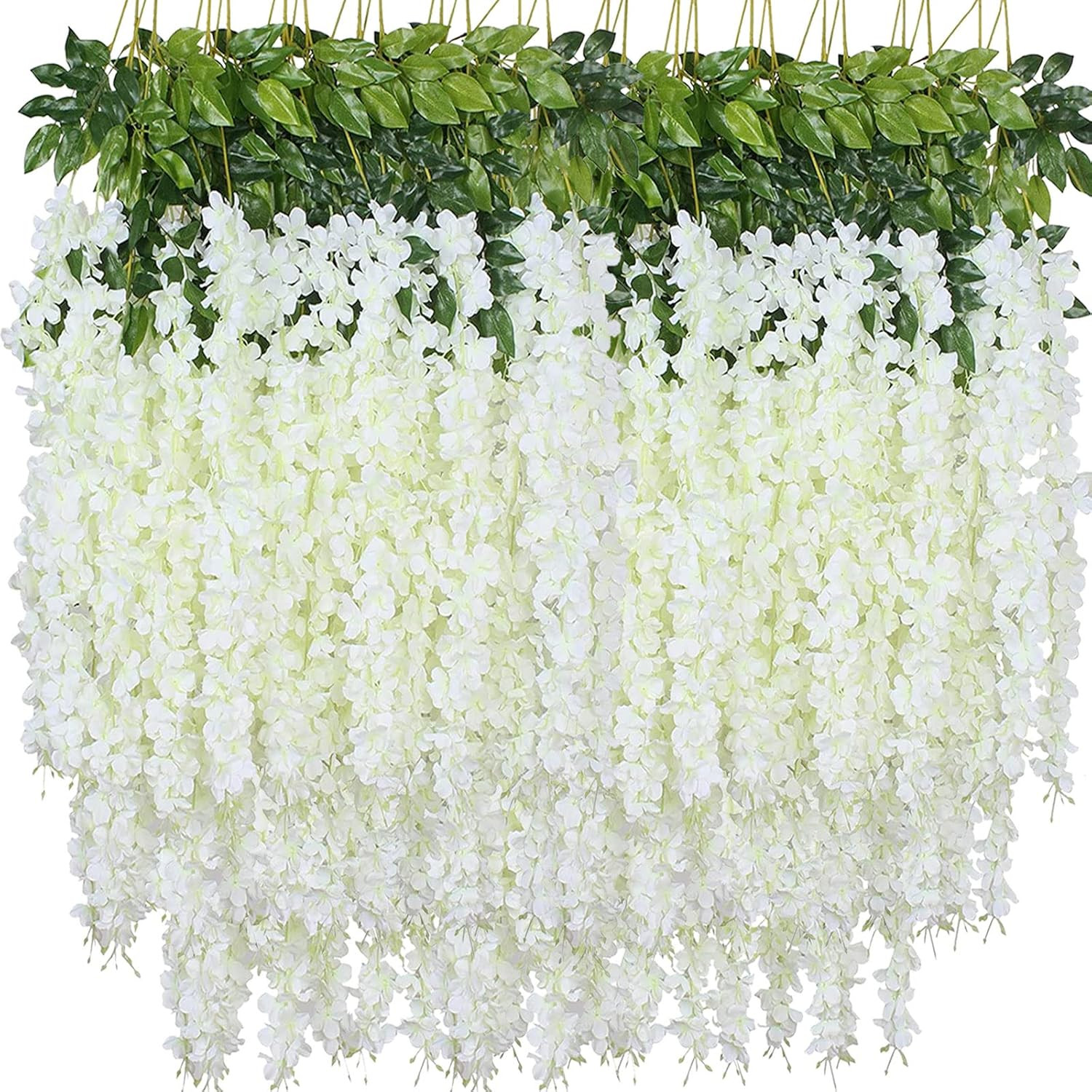 Artificial Wisteria Hanging Flowers Fake Wisteria Flower Garland Silk Vines Ratt