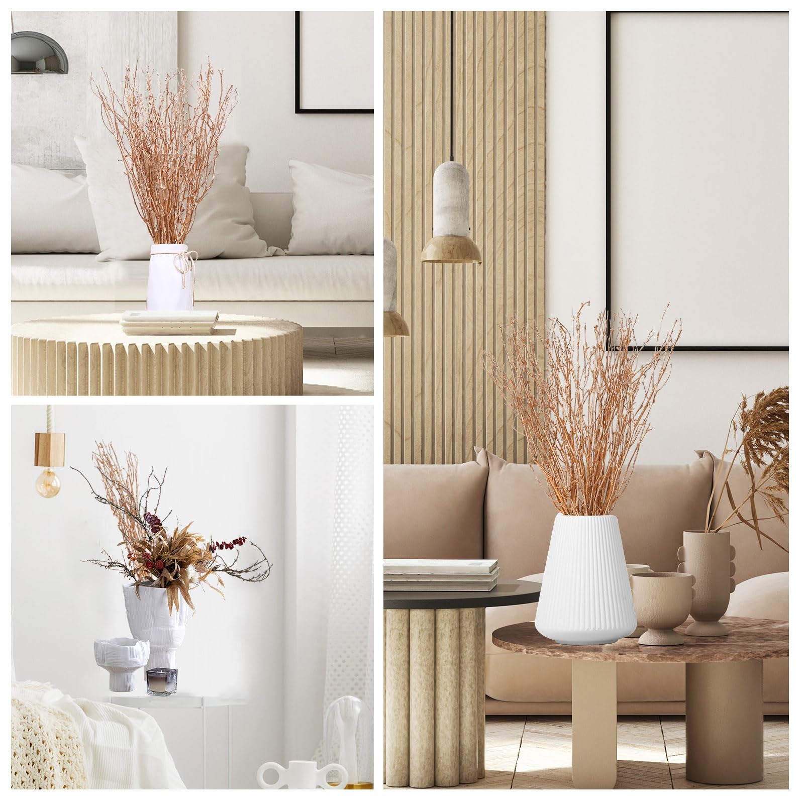 Real Dried Birch Twigs – Painted Golden Decorative Birch Branches for Vase, C…
