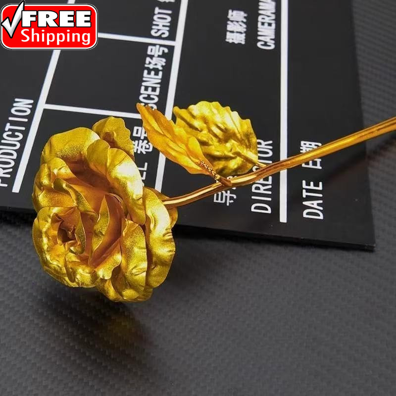 Gold Dipped Rose, Eternal Long Stem Golden Rose | Luxurious Romantic Gift for Wo