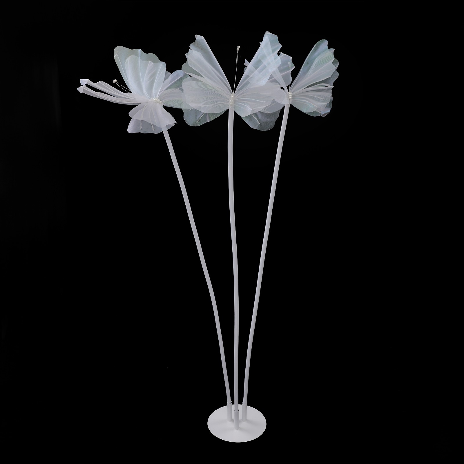 Butterfly Decoration with Standing Base, Artificial Decoration Butterflies White