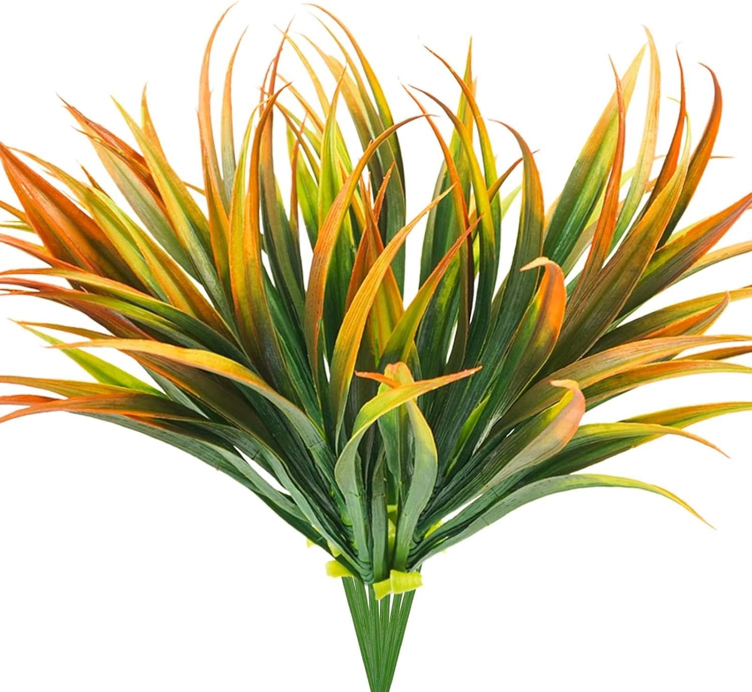 6-Pc UV Resistant Artificial Grass Plants – 17.3in Vibrant Yellow & Orange