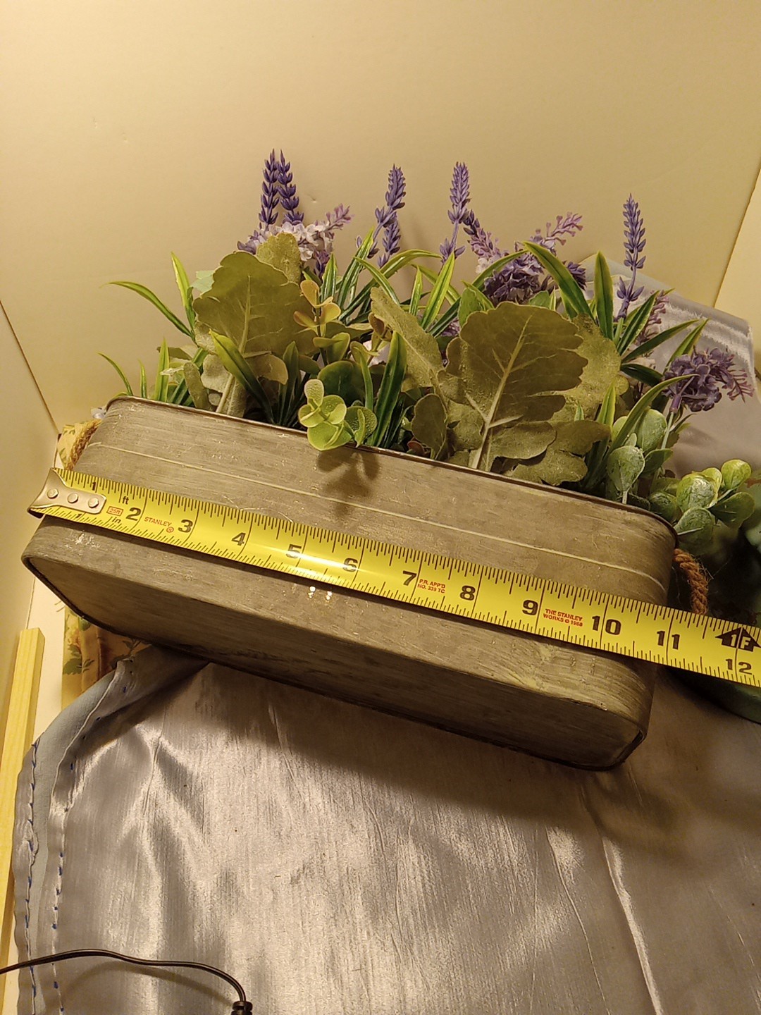 Metal Rustic Turquoise Tabletop Globe And Lavender 11in Planter Decor