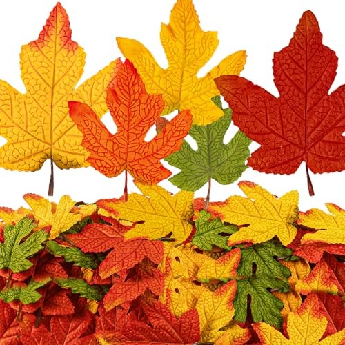 59PCS Fall Artificial Maple Leaves Decorations Large Size – Thanksgiving