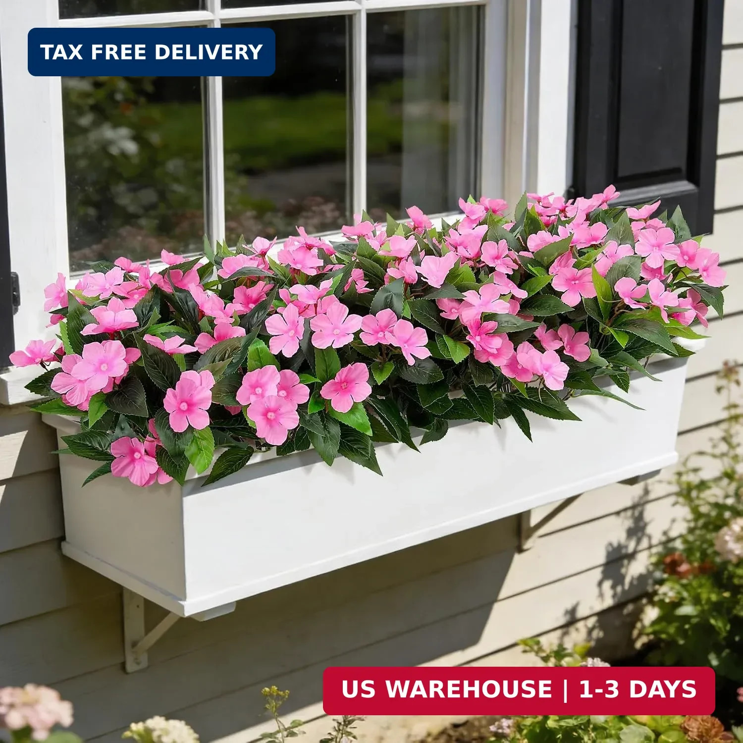 Ouddy Decor 6 Bundles Artificial Flowers for Outdoors Decorations, Fake Silk Flo