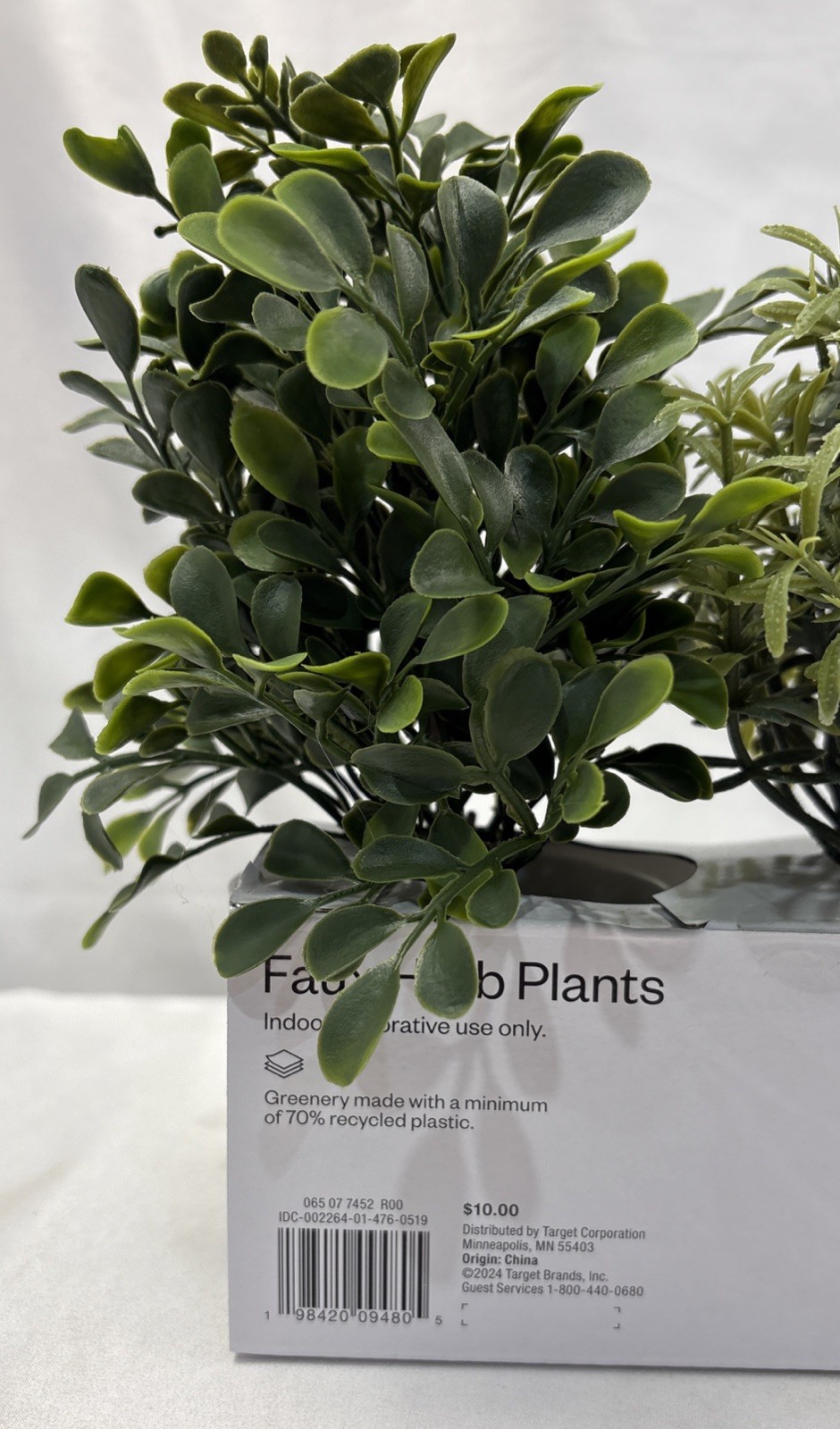 Room Essentials Three Herb Artificial Plants in White Pots. New