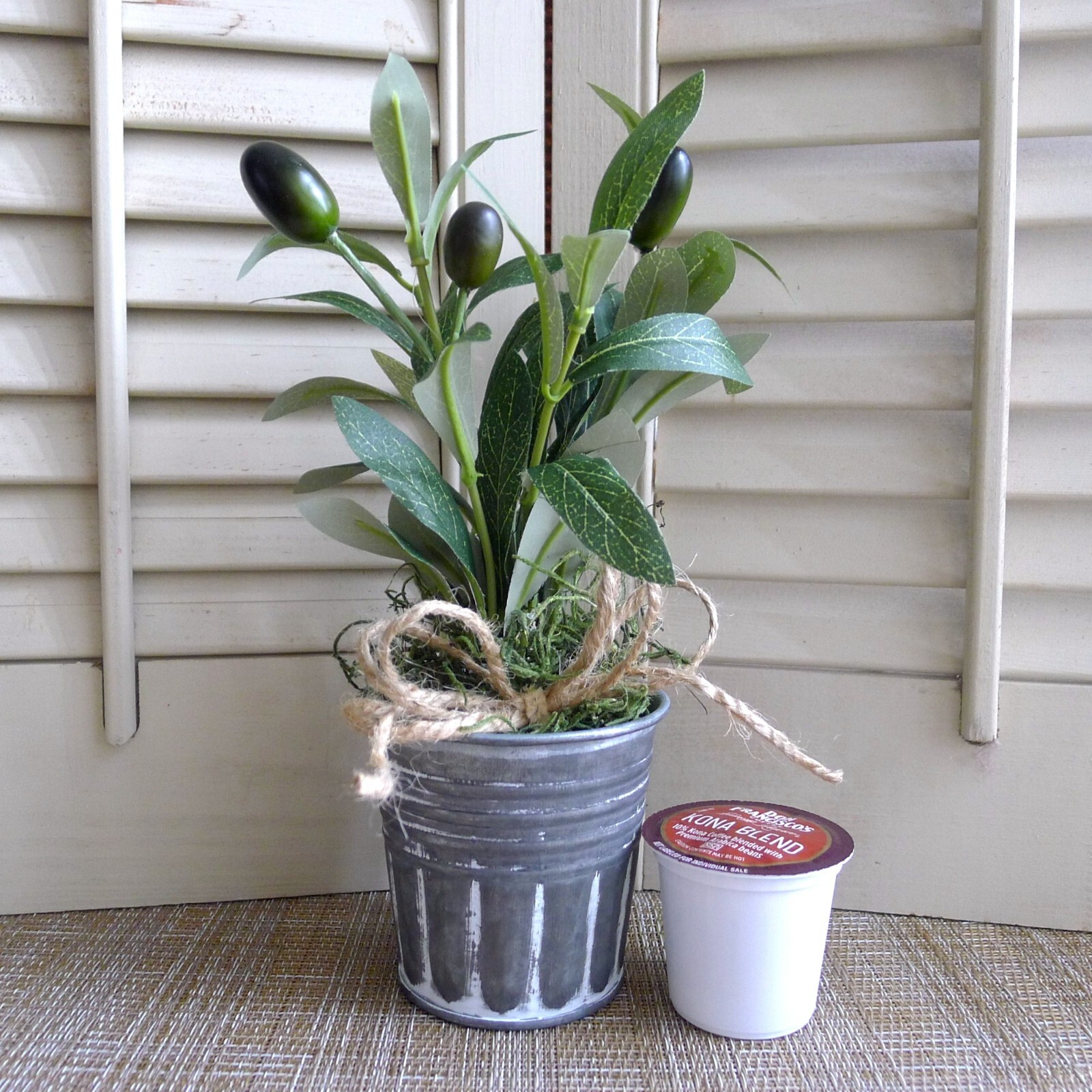 Olive Tree Branch Small Arrangement for Home Office Dining Restaurant Prop Decor