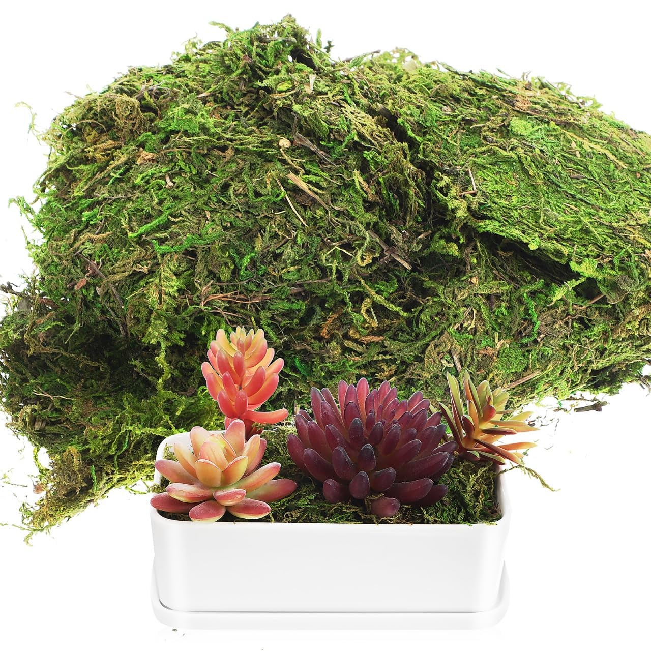 Artificial Fake Moss Green Decorative Faux Moss for Plants Indoor Crafts Home…