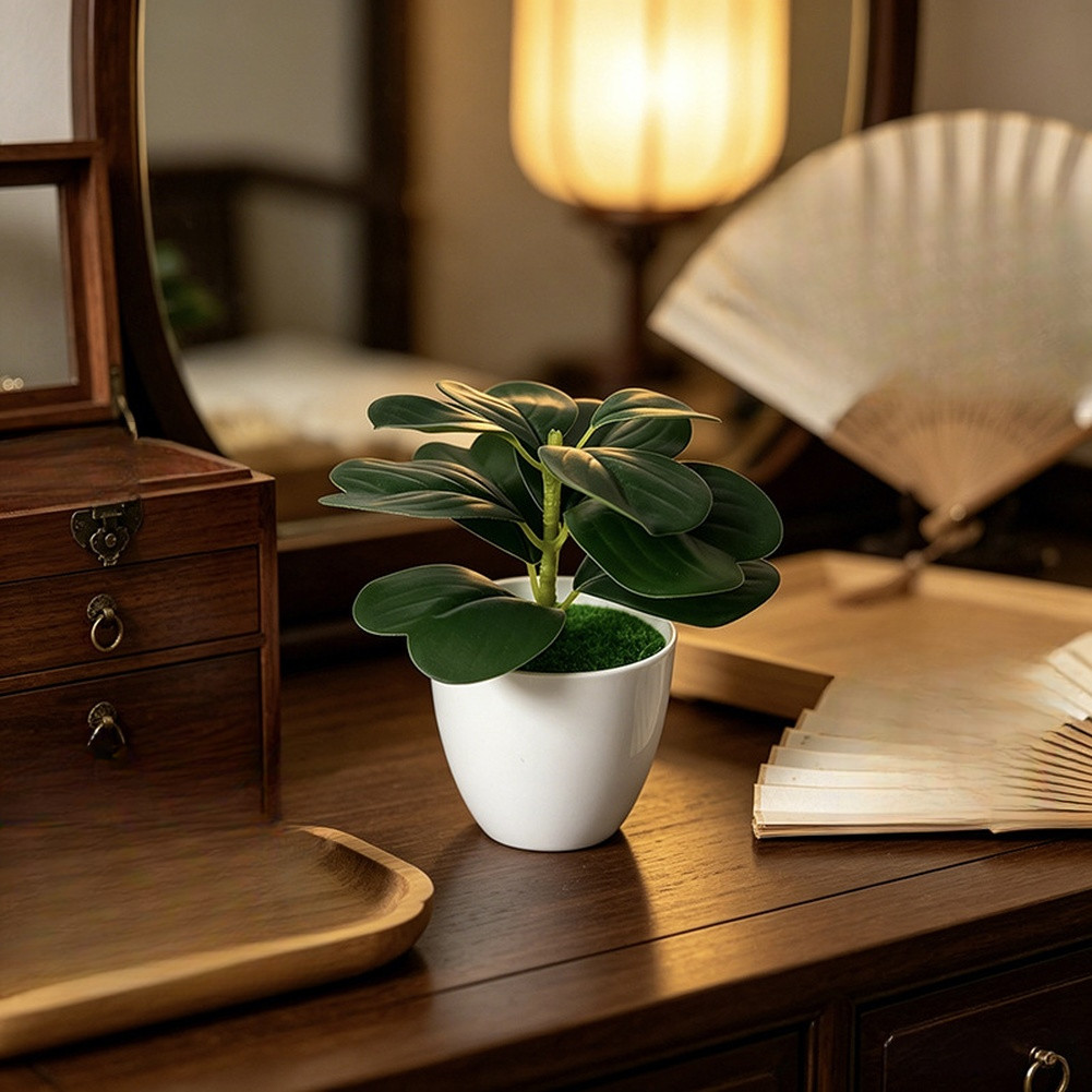 Compact Fake Plant 16cm Height for Photography Studio or Live Stream Backdrop