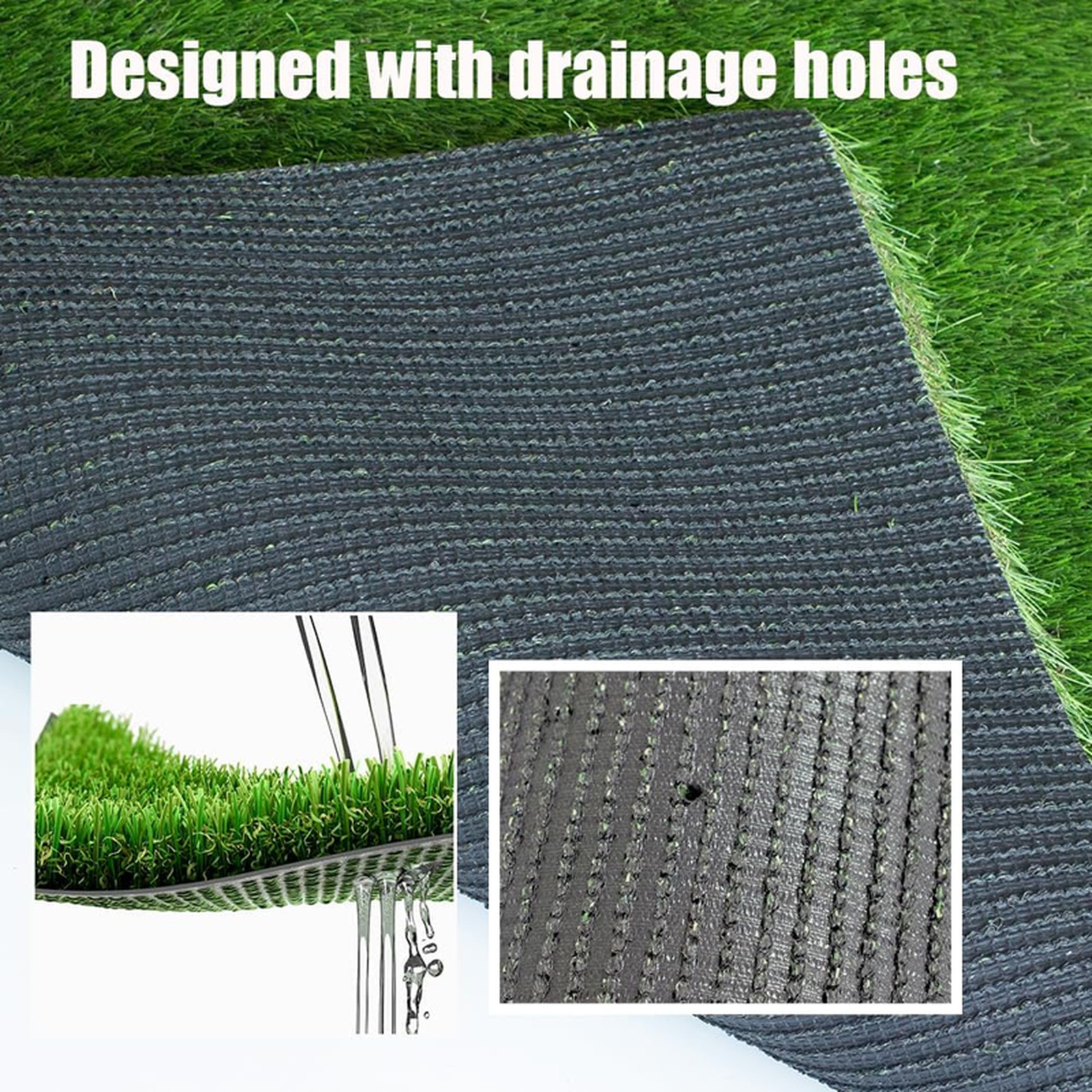 Thick Artificial Grass Turf 7x15FT, 1.77 Inch Realistic Fake Grass Rug with