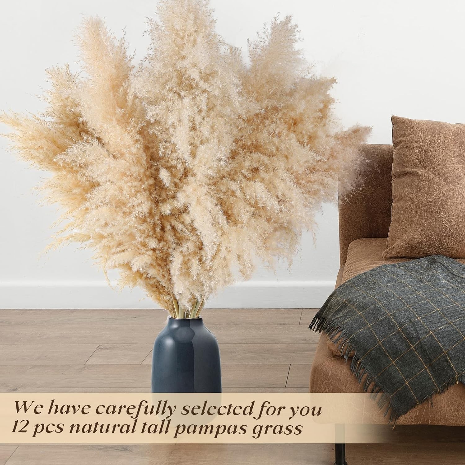 24 pcs Tall Pampas Grass Decoration – Pasuvsigt 40 Inch Large Pampas Grass Dried