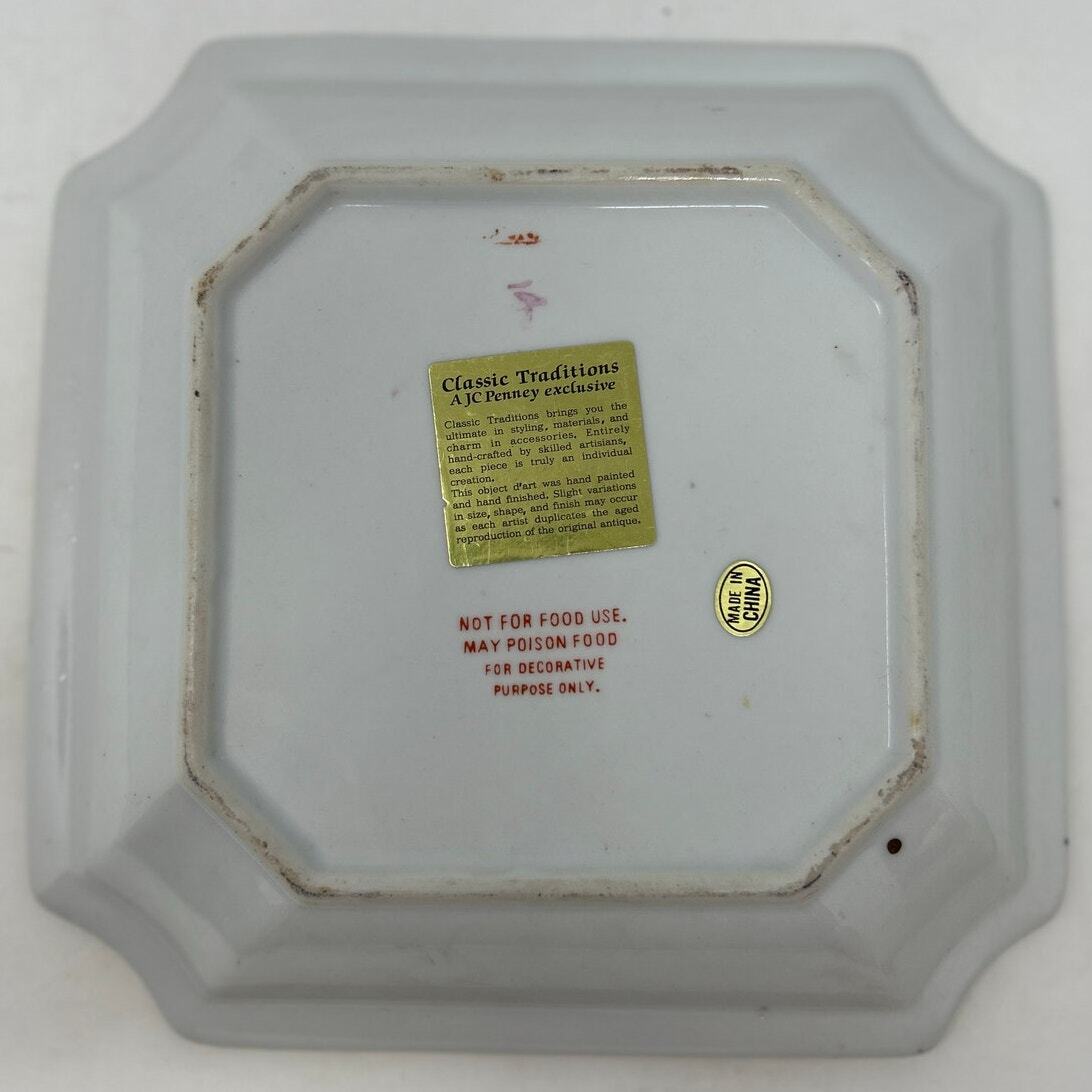 Classic Traditions a JC Penney Exclusive Floral Decor Plate Pink Green